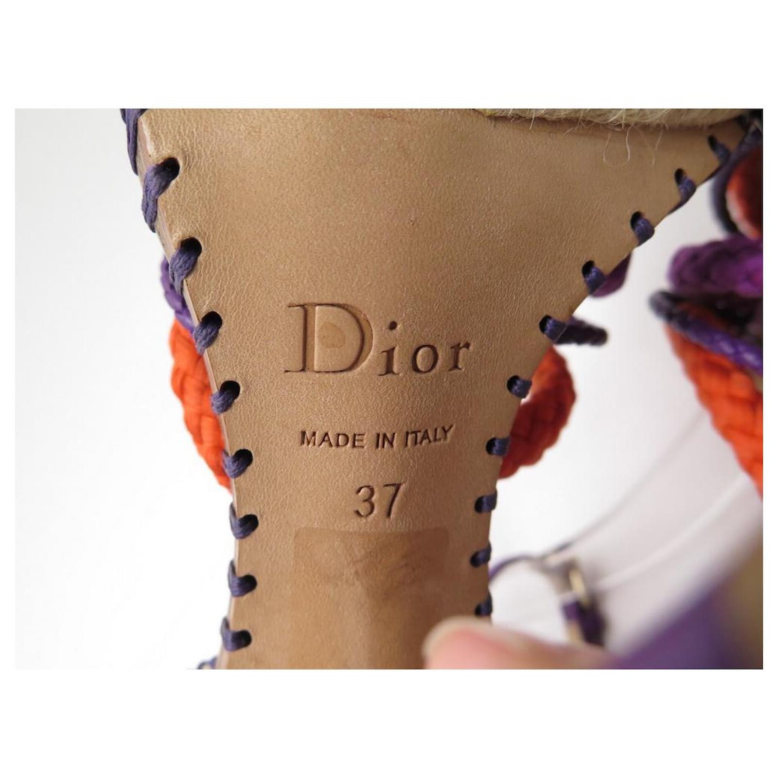 CHRISTIAN DIOR SHOES SANDALS WITH TAHITI FEATHER HEELS 37