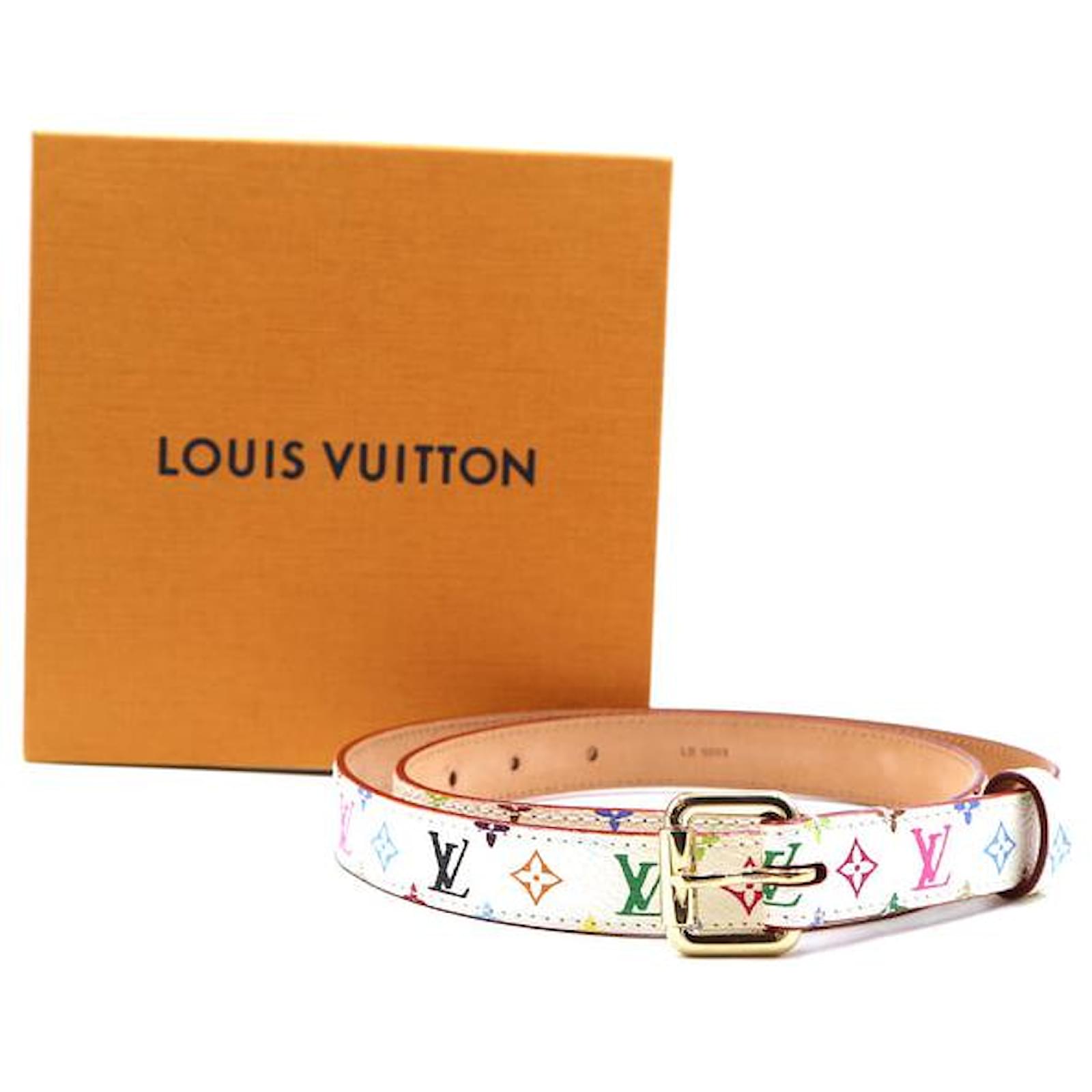 Louis Vuitton White Multicolore Monogram Belt Size 80/32 Multiple colors  Leather ref.338390 - Joli Closet