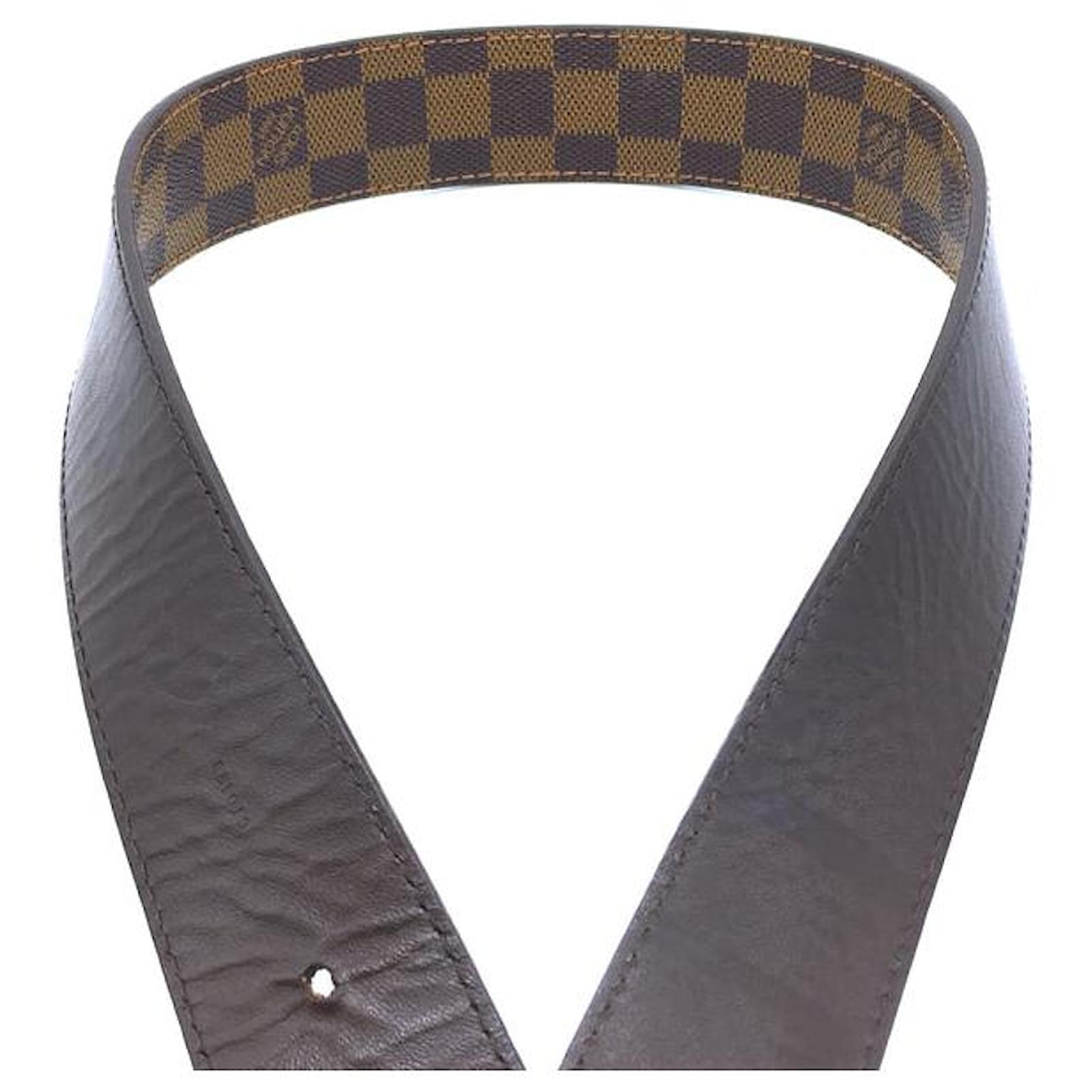 Louis Vuitton Damier Ebene Initiales Belt Brown Cloth ref.621085