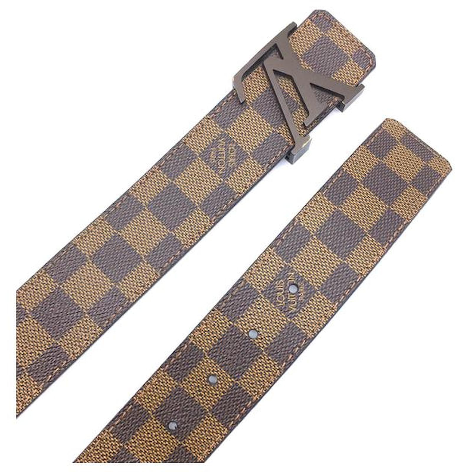 Louis Vuitton, Accessories, Brown 4mm Louis Vuitton Initiales Damier Belt  Size 00cm 2014