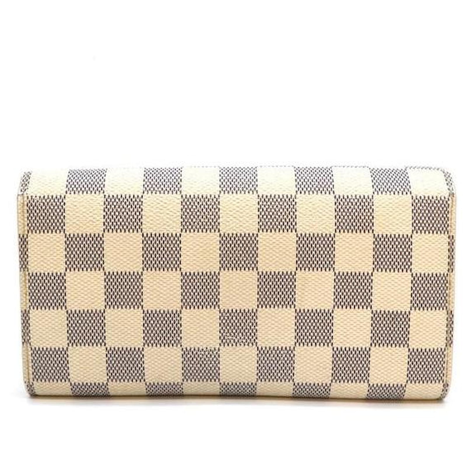 LOUIS VUITTON Damier Azur Sarah Wallet White