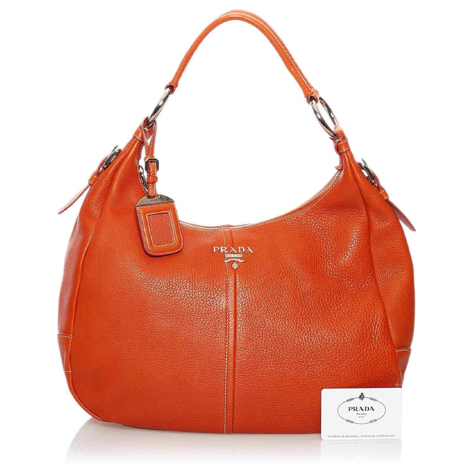 prada milano orange purse