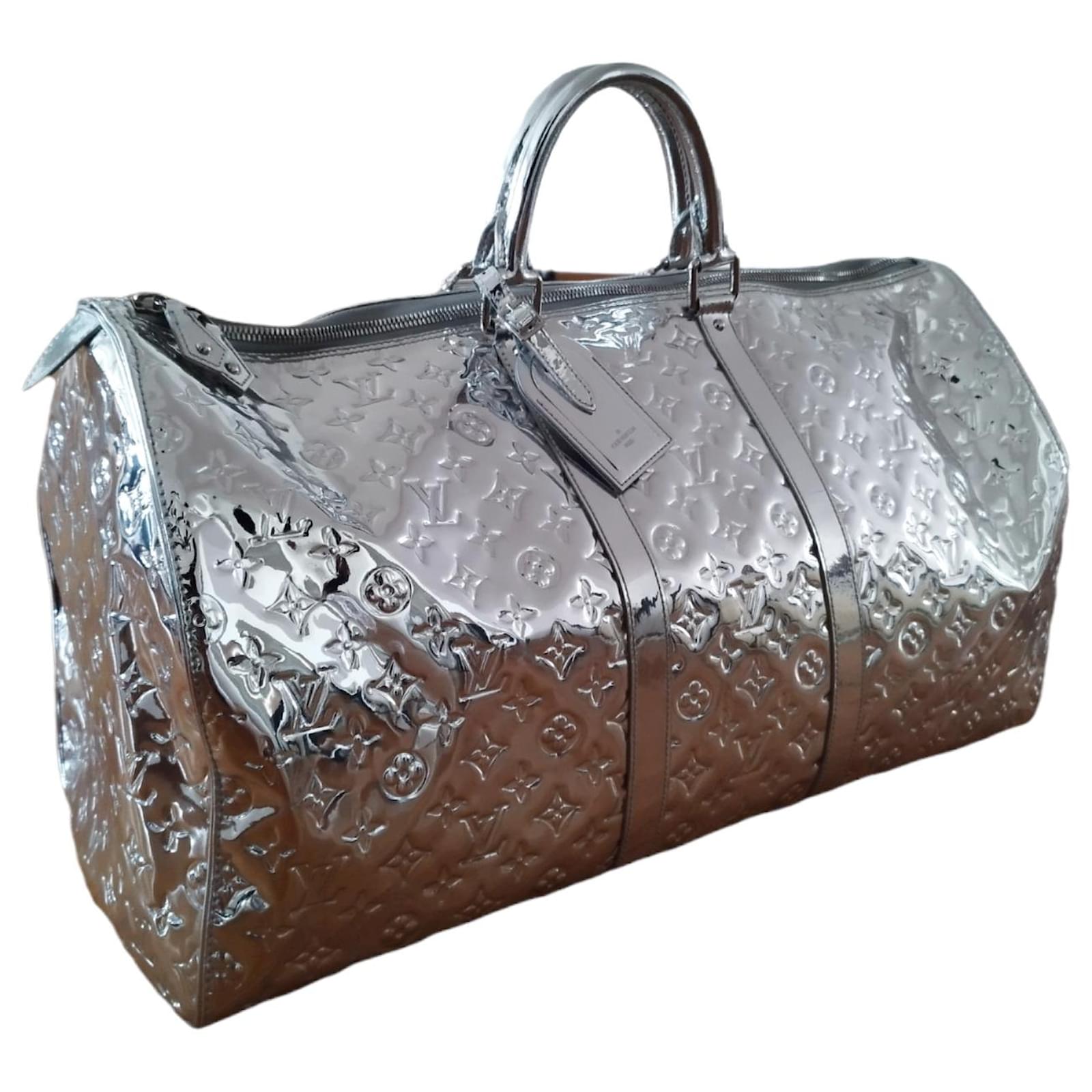 Louis Vuitton Keepall mirror Silvery Patent leather ref.340002