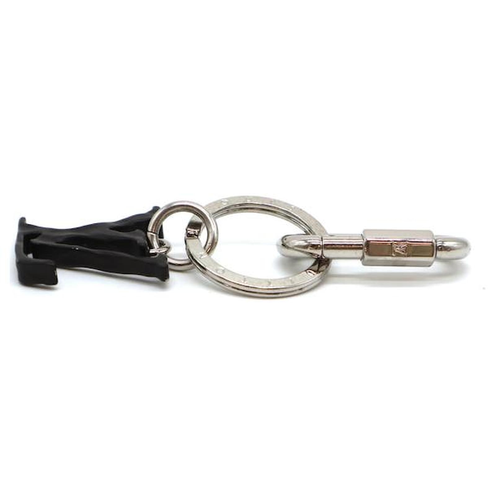 Louis Vuitton Silver Black Virgil Logo Key Ring Chain Charm Metal  ref.544719 - Joli Closet