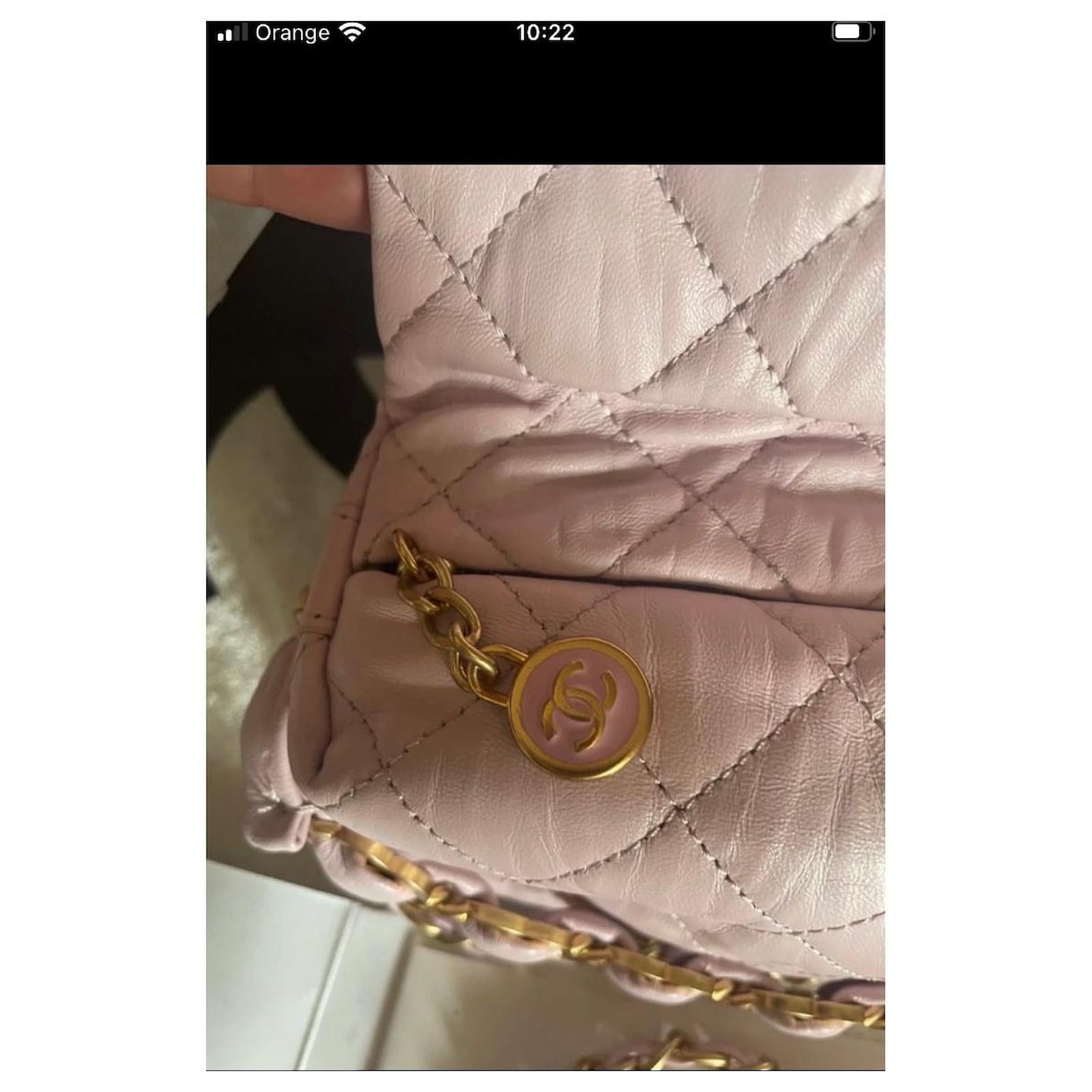 Chanel small hobo lambskin mini flap Pink ref.544911 - Joli Closet