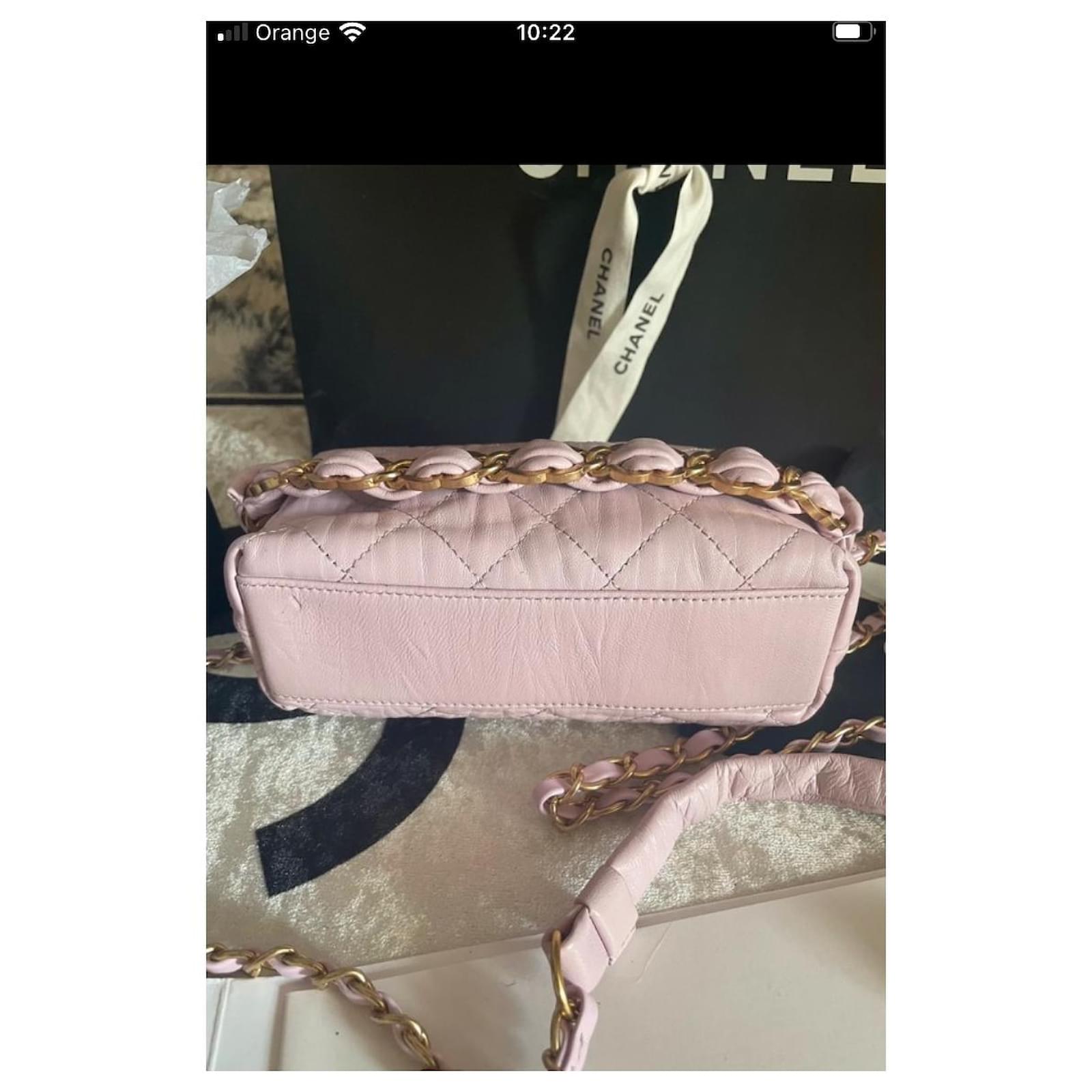 Chanel small hobo lambskin mini flap Pink ref.544911 - Joli Closet