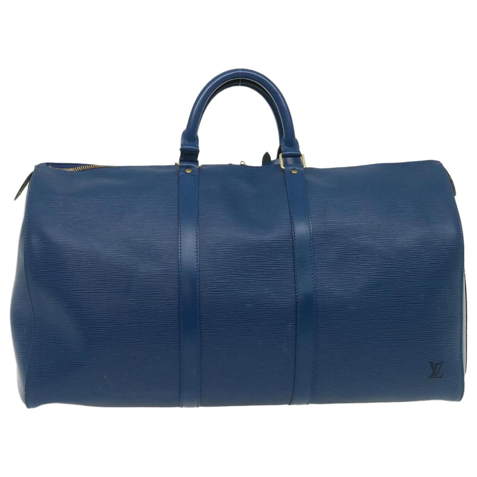 Louis Vuitton Keepall 50 Blue Leather ref.545375 - Joli Closet