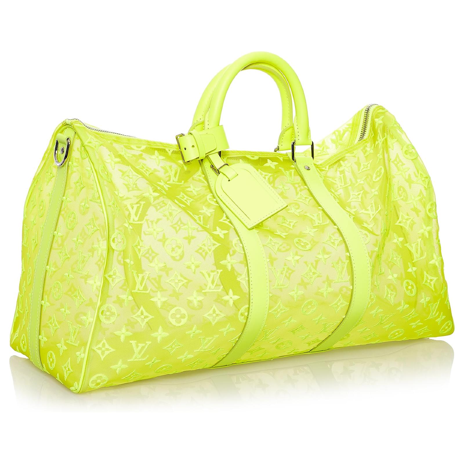 Louis Vuitton Keepall Bandouliere Monogram Mesh 50 Yellow in Mesh