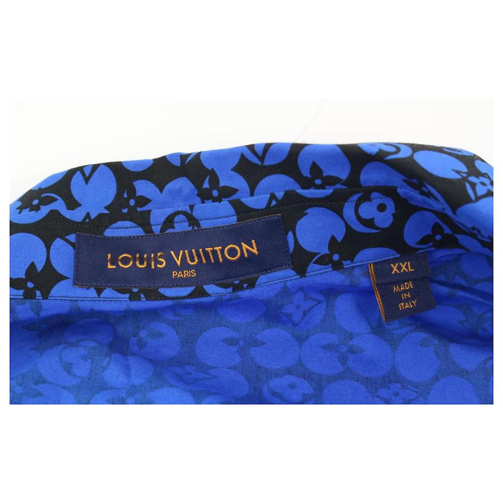 Louis Vuitton Men's XXL Blue Black LV Monogram DNA Long Sleeve