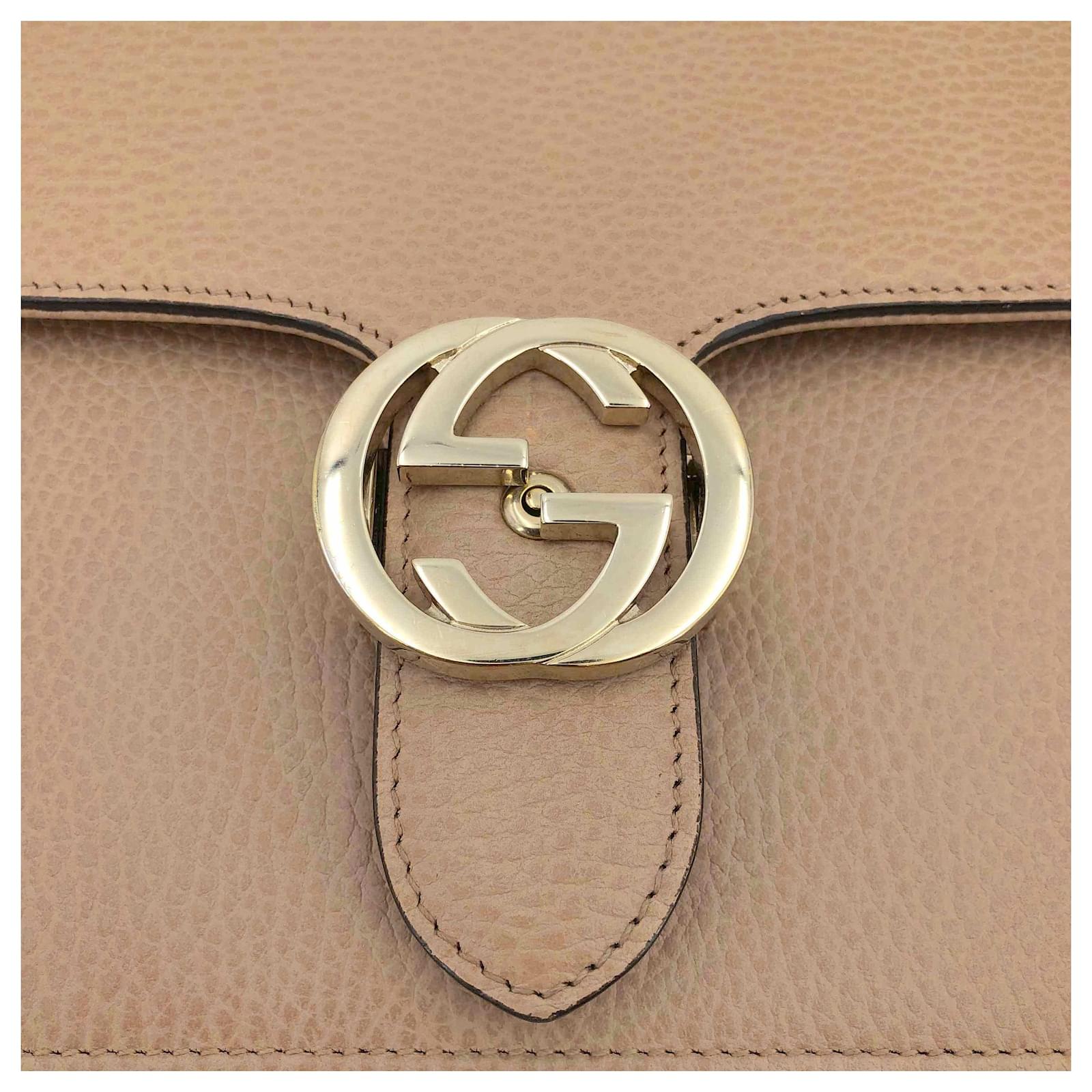 Gucci Interlocking GG Leather Chain Shoulder Bag Beige ref.952724 - Joli  Closet