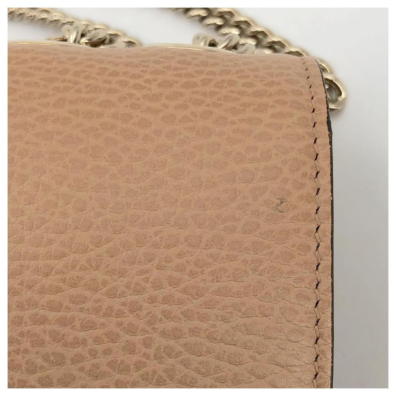 Interlocking leather handbag Gucci Beige in Leather - 23498404