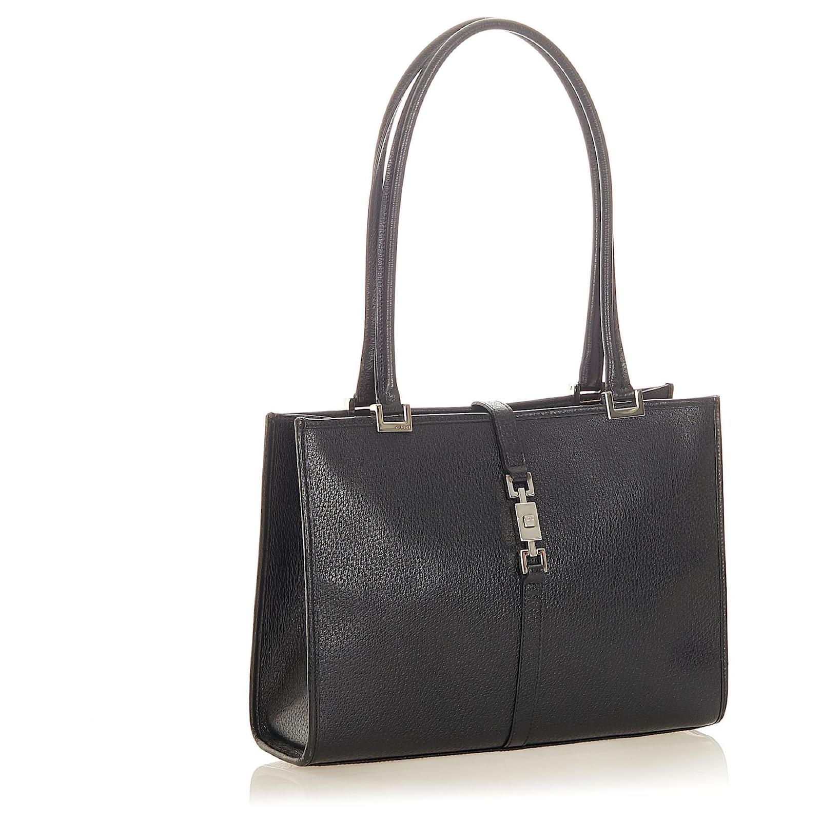 【GUCCI】 black leather jackie shoulder bag （関税送料込） Gucci Jackie Medium leather shoulder bag in black - Gucci