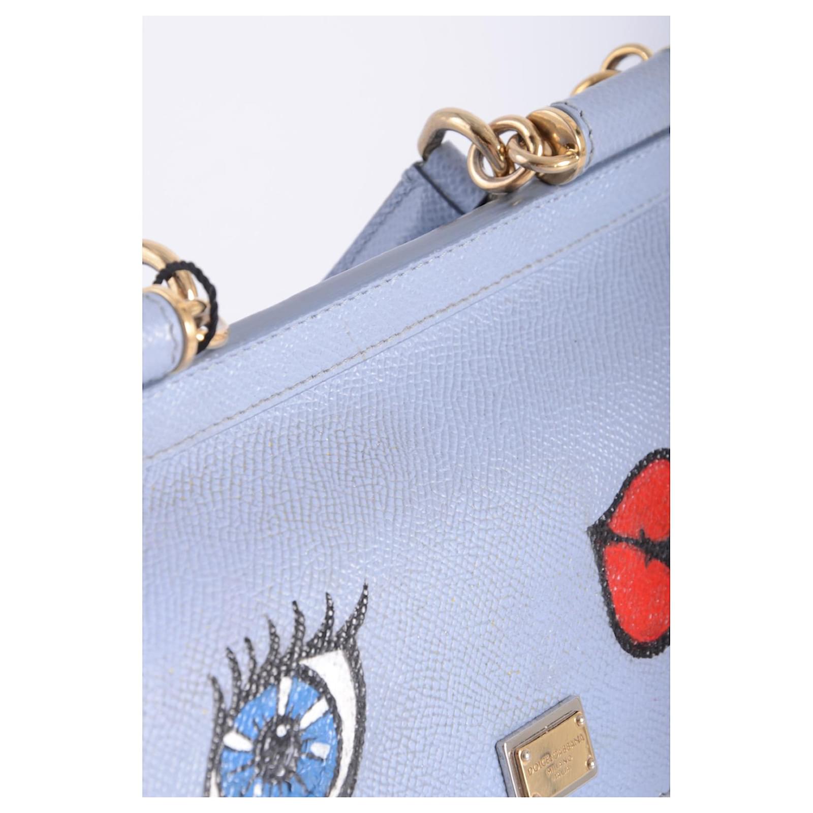 Small Sicily Bag Dolce & Gabbana Light blue Leather ref.549381 - Joli Closet