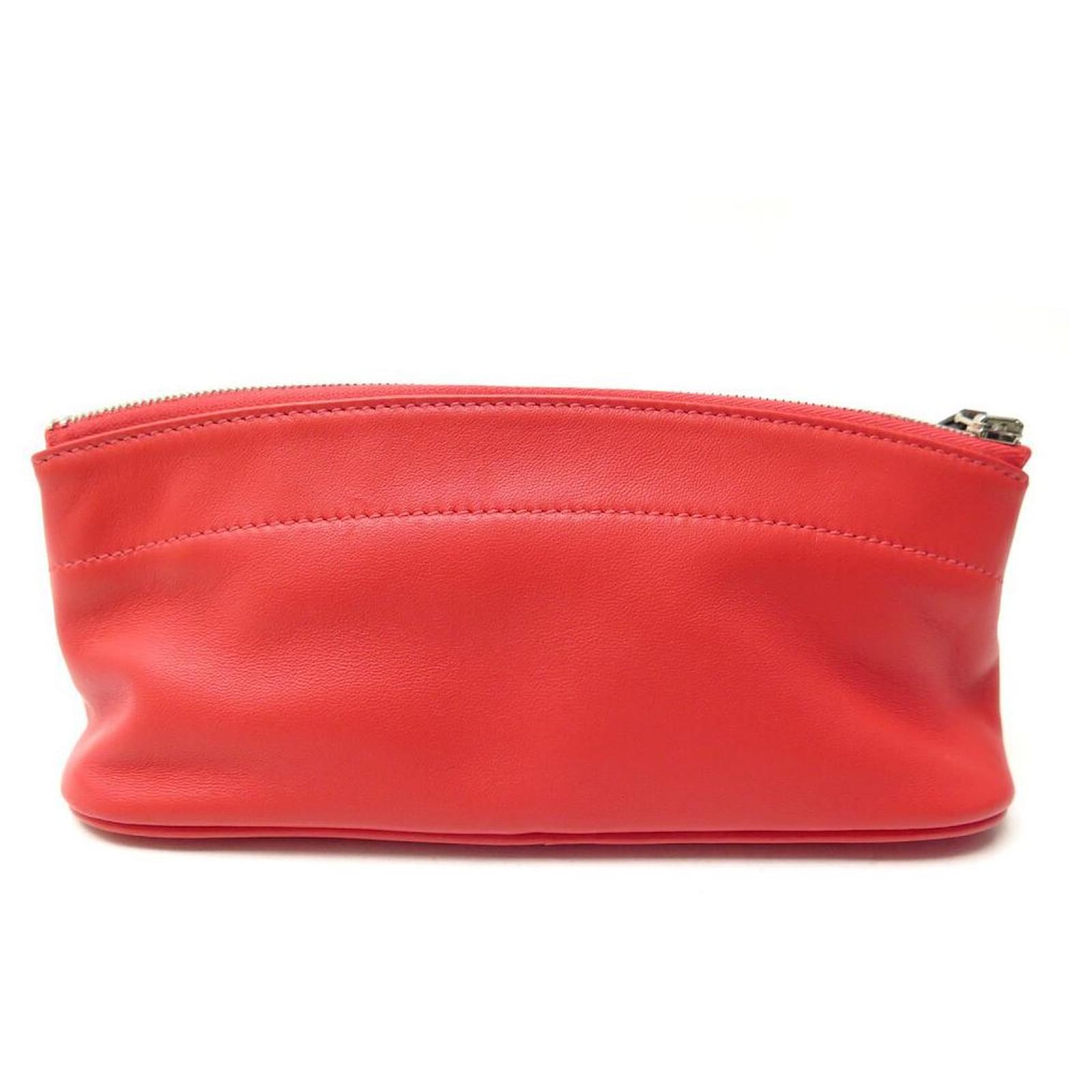 Hermès NEW HERMES POUCH POUCH IN RED LEATHER + BOX NEW PENCIL CASE