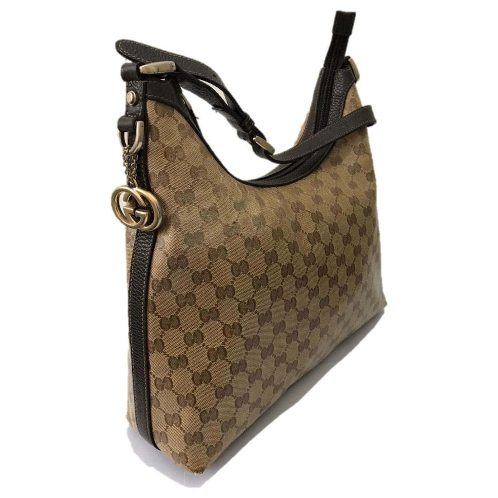 Hobo cloth handbag Gucci Brown in Cloth - 10364133