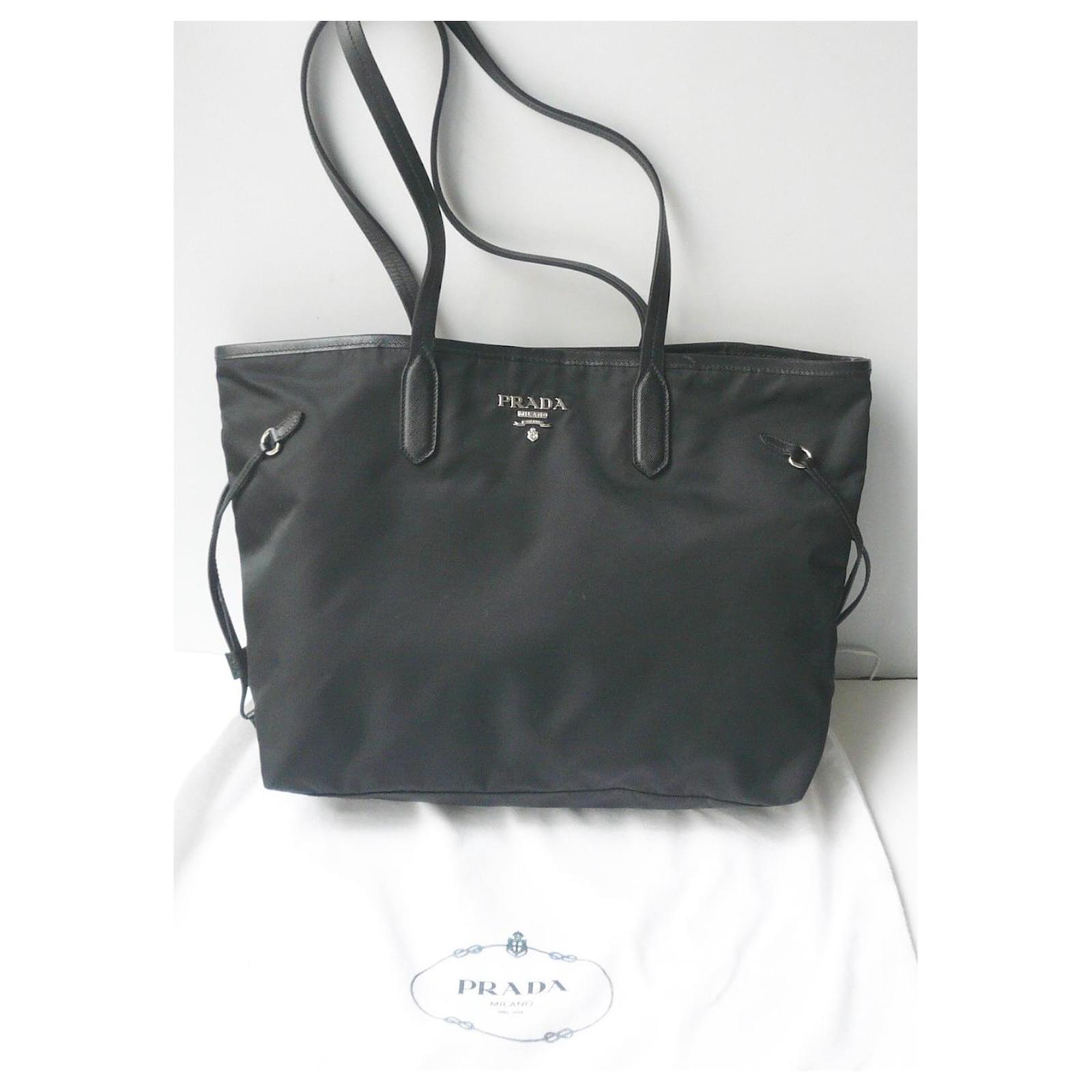 Handbags Prada Prada Black Tessuto Tote Bag Very Good Condition / Large Model