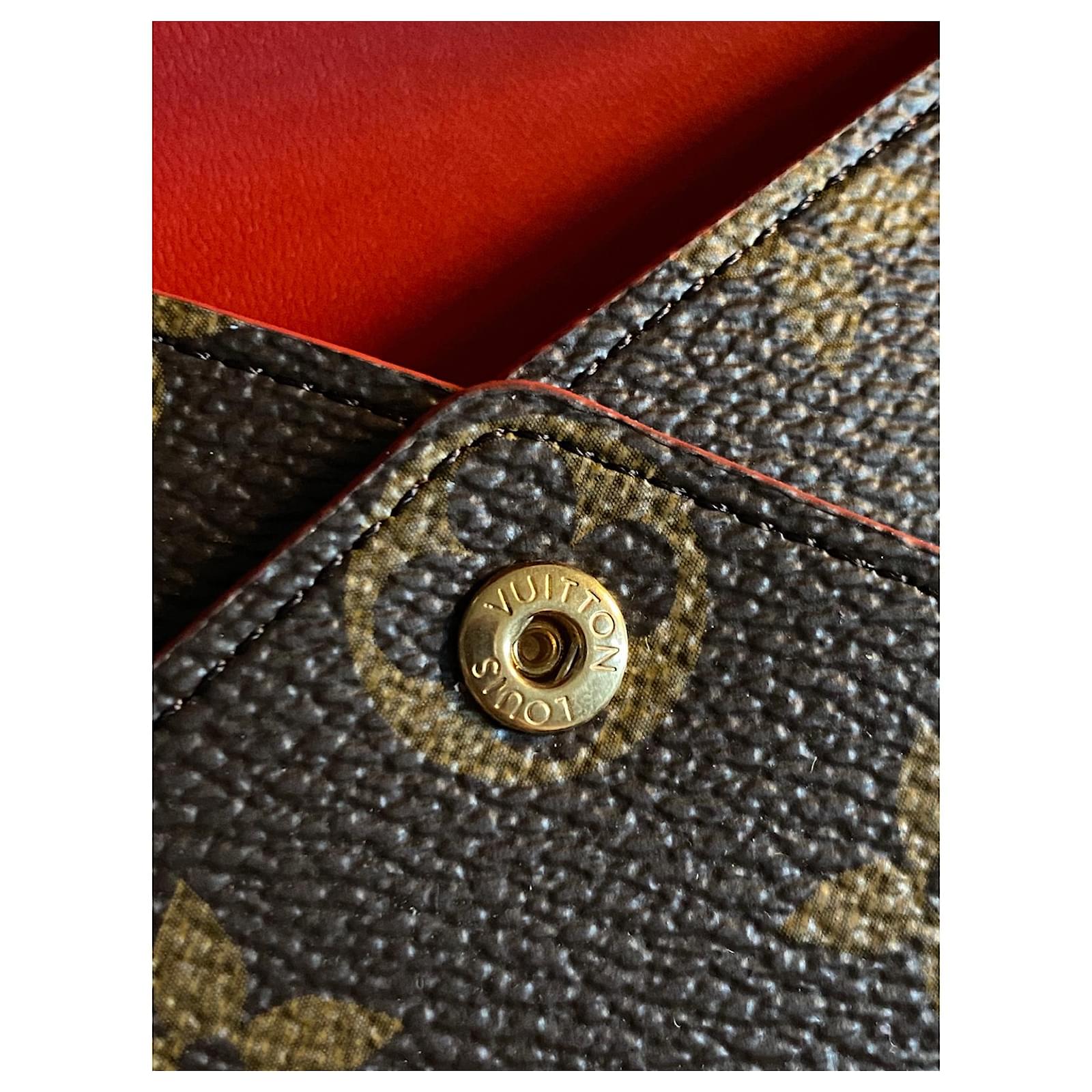 Louis Vuitton Kirigami medium Clutch Monogram passport holder envelope  Brown Red Cloth ref.551457 - Joli Closet