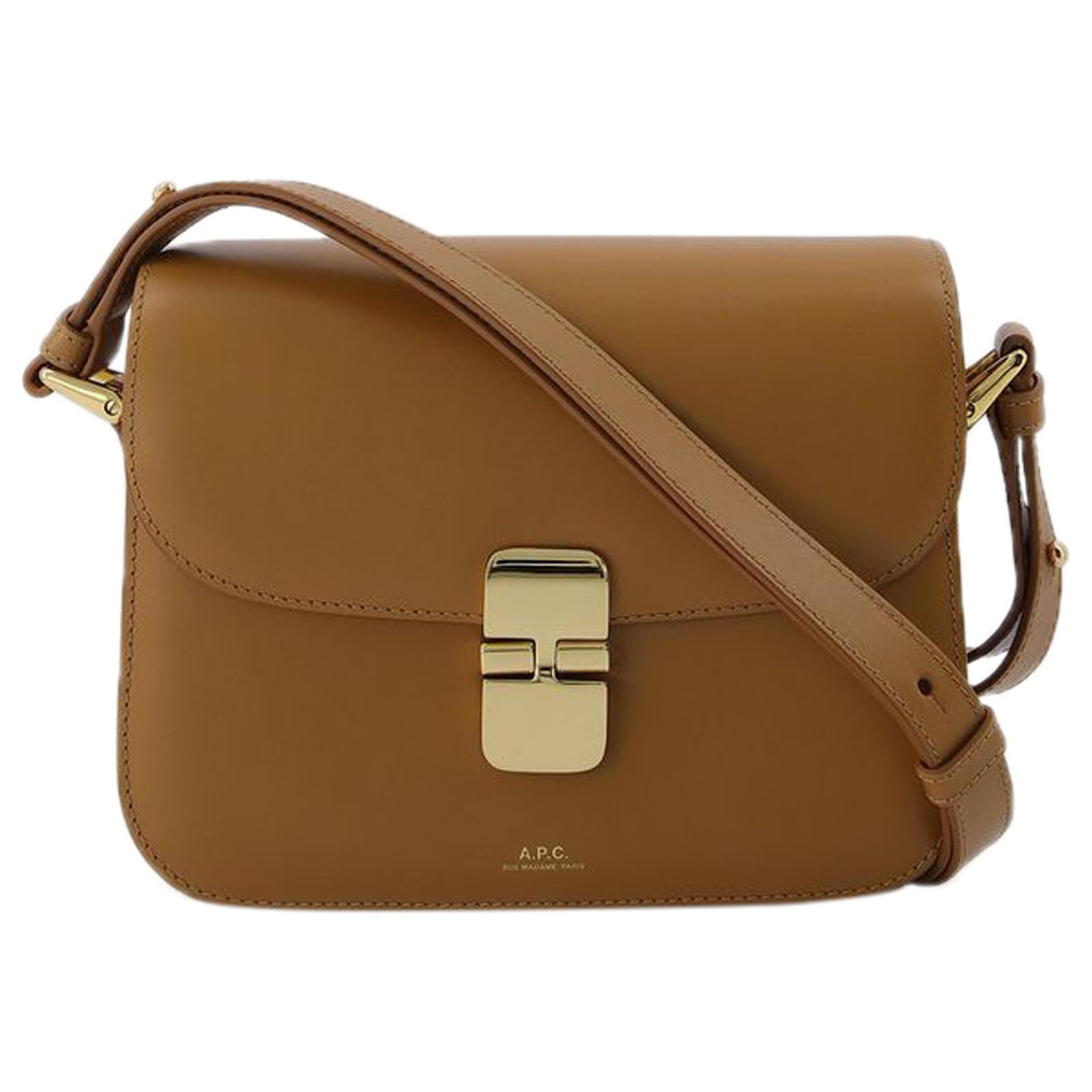 Apc Grace Small Bag in Brown Leather Beige ref.551542 Joli Closet