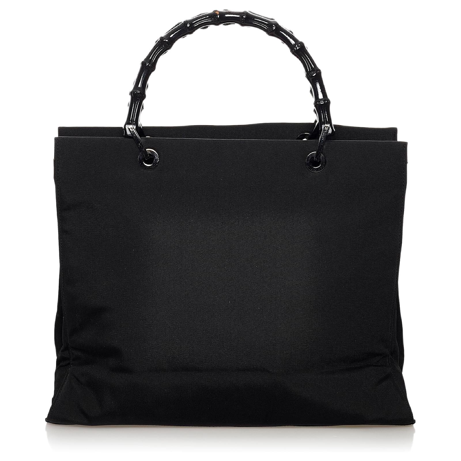 Gucci Black Bamboo Nylon Handbag Cloth ref.551742 - Joli Closet