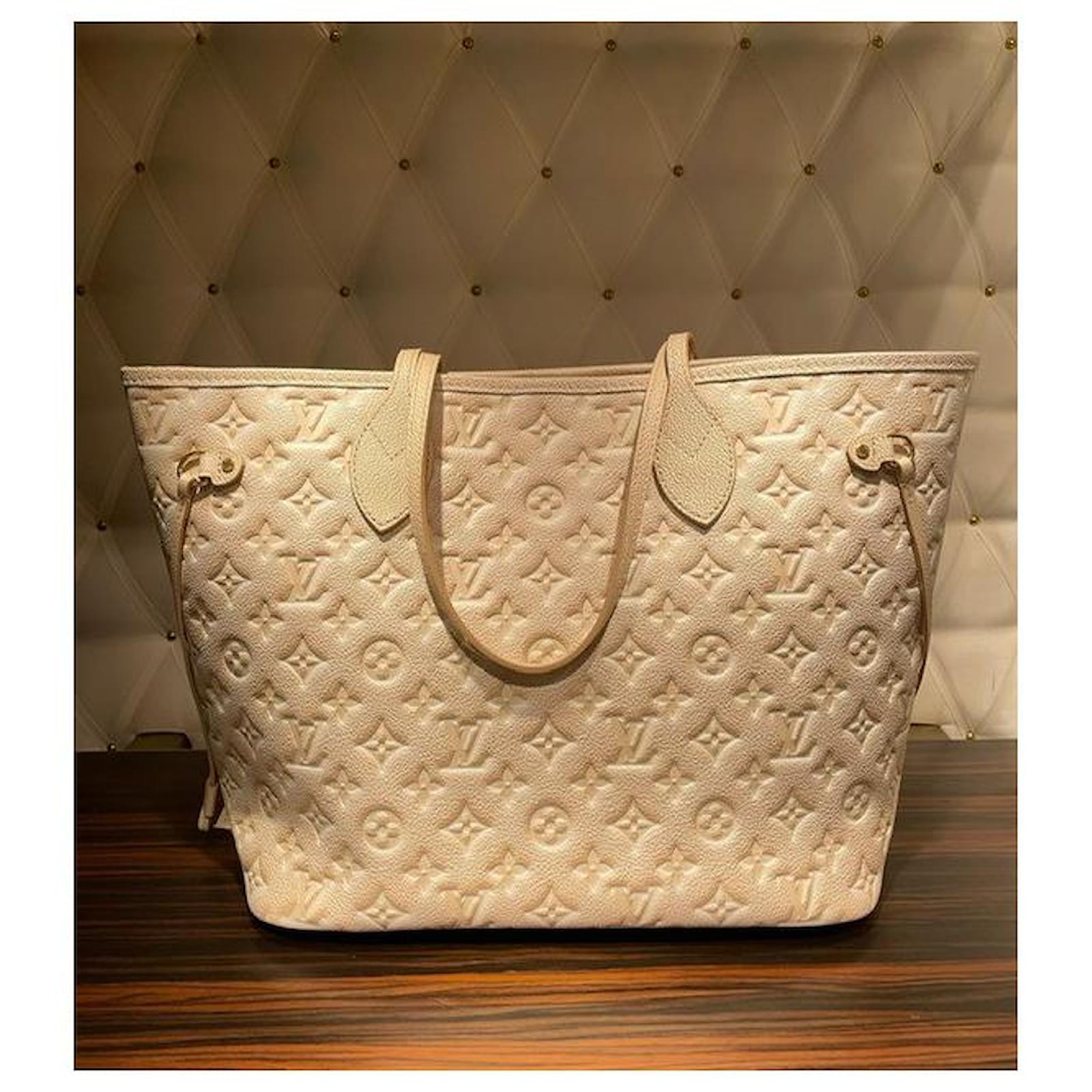 Louis Vuitton LV Neverfull MM Stardust Beige Leather ref.552839