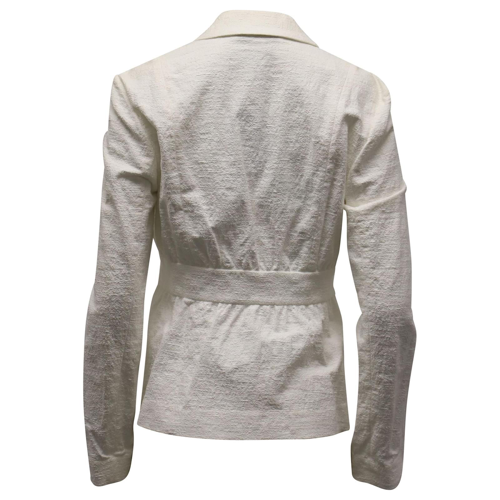 Diane Von Furstenberg Gavyn Textured Jacket in White Cotton ref.553373 -  Joli Closet