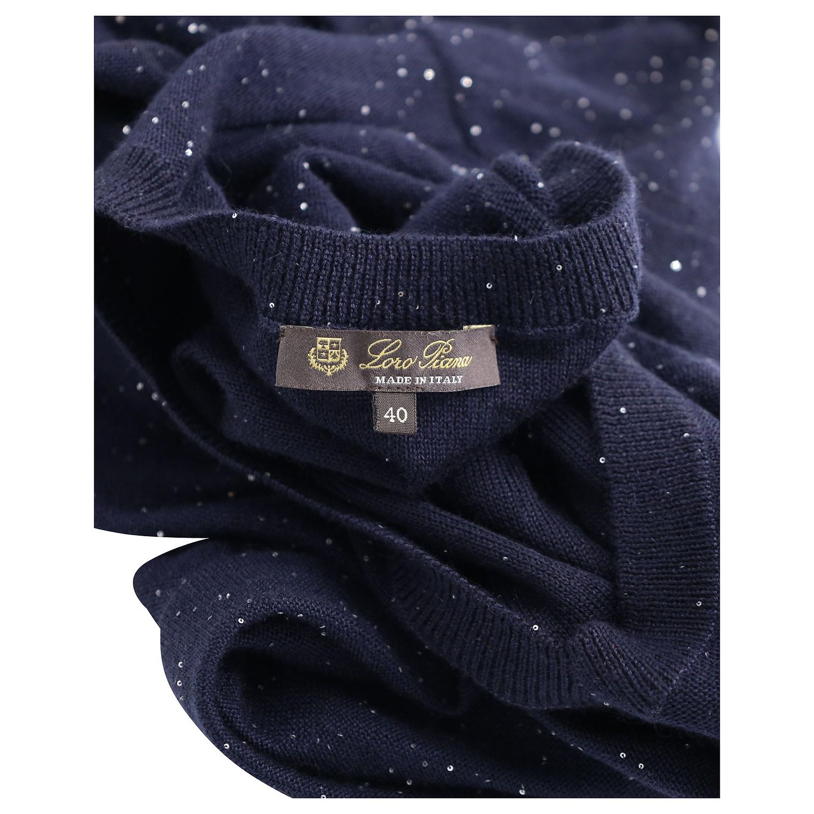 Pull En Cachemire Pailleté Brunello Cucinelli - Taille S, Gris, Col Asymétrique, Neuf Avec étiquettes