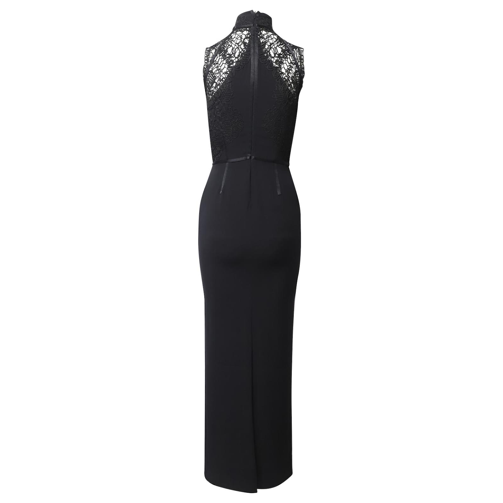 Tom Ford Corded Lace Evening Dress in Black Viscose  - Joli Closet