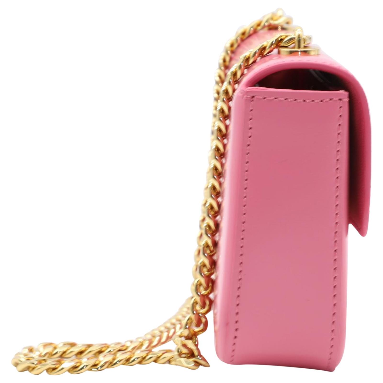 Céline Celine Chain Shoulder Bag Triomphe in Pink calf leather Leather ...