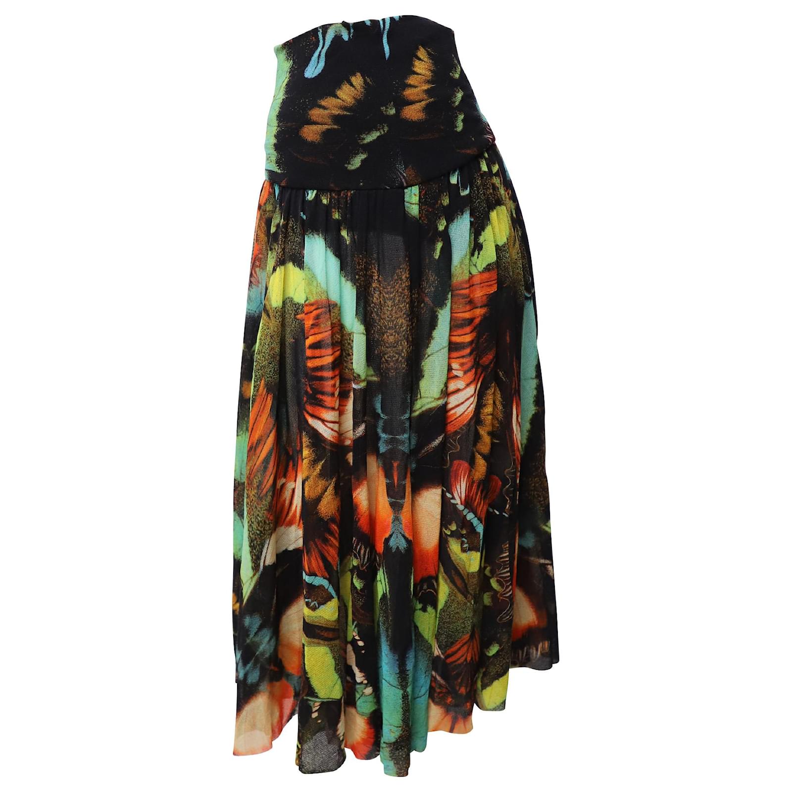 Jupe Femme Jupe Midi Plissée à Motif Fleurs Multicolore Pour Femme - Marque Per Una - Taille 14 - Occasion Parfaite Jupe Plissée Viscose