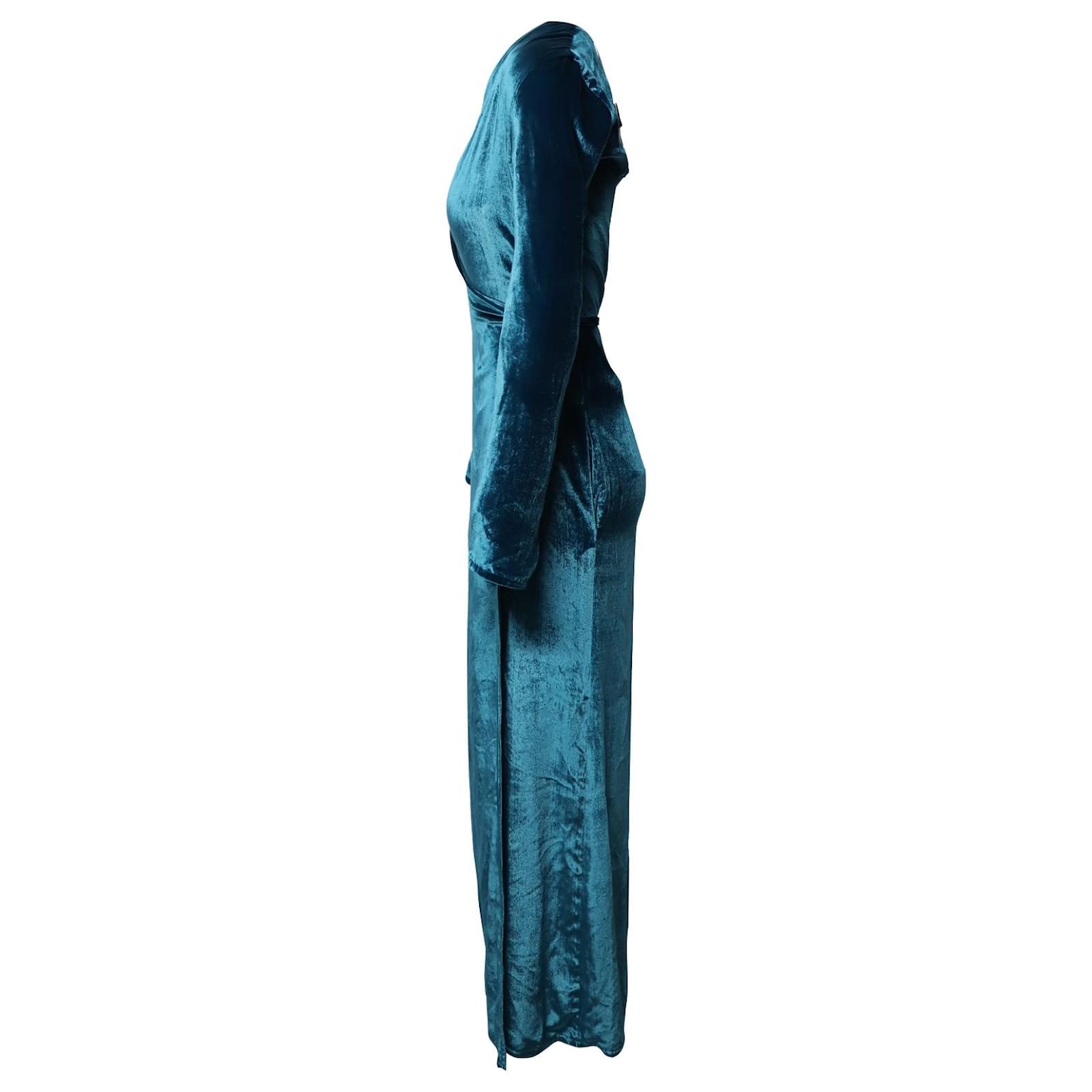 attico blue velvet dress Zanzibar Blue and Black Velvet Artemis Dress main image 0