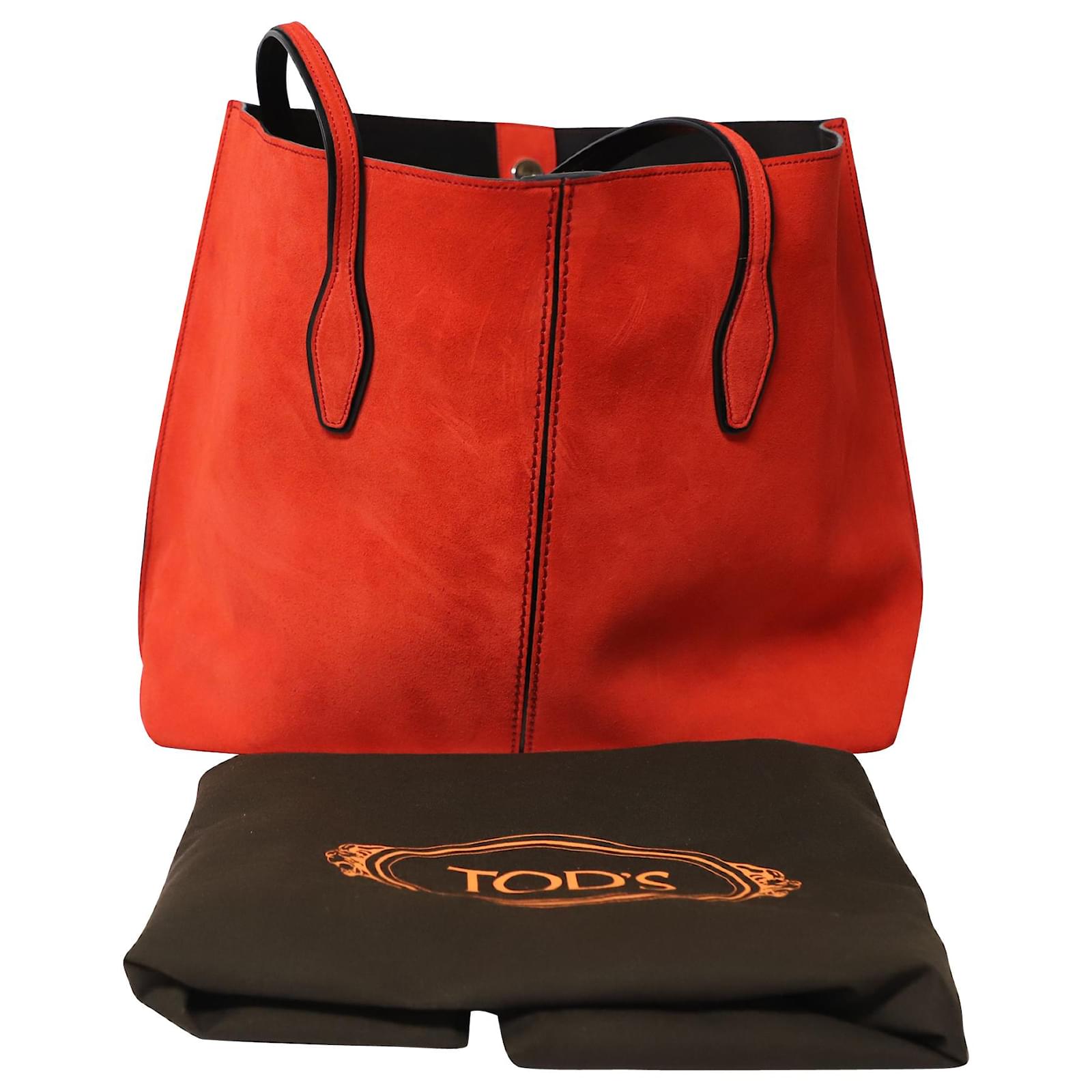 Tod's Tote Bag in Orange Suede ref.553752 - Joli Closet