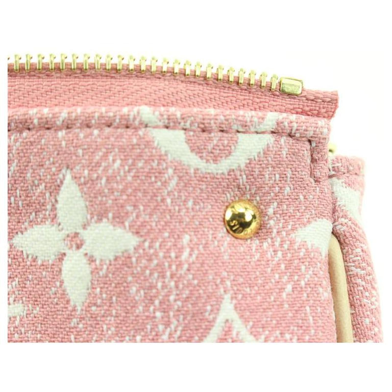 Louis Vuitton Pink Monogram Denim Micro Pochette Accessoires