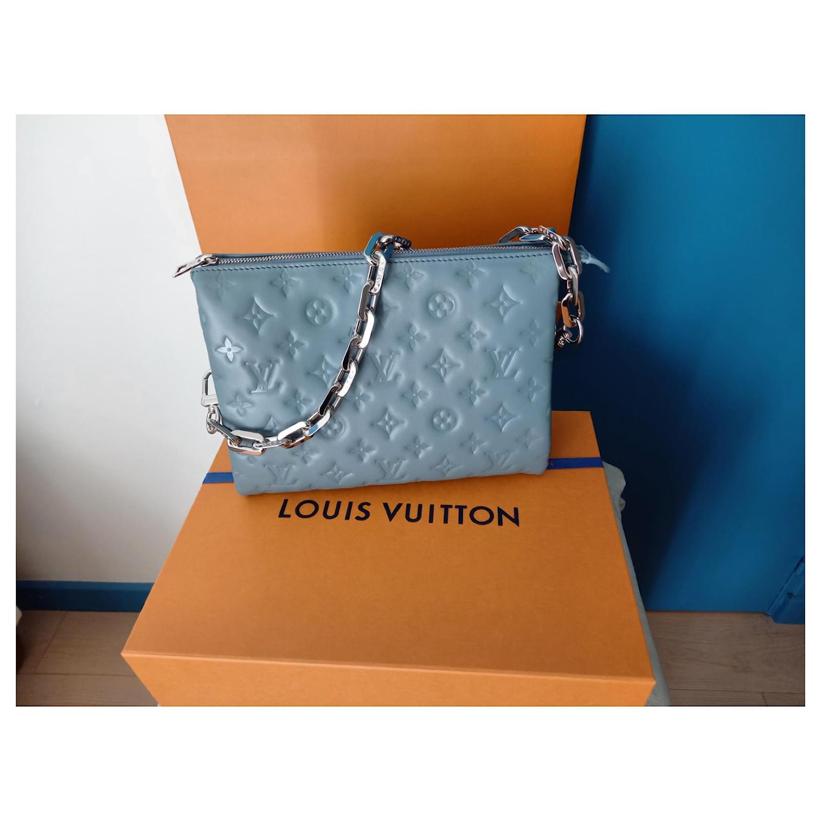 Louis Vuitton Blue Glacier Lambskin Leather Embossed Monogram
