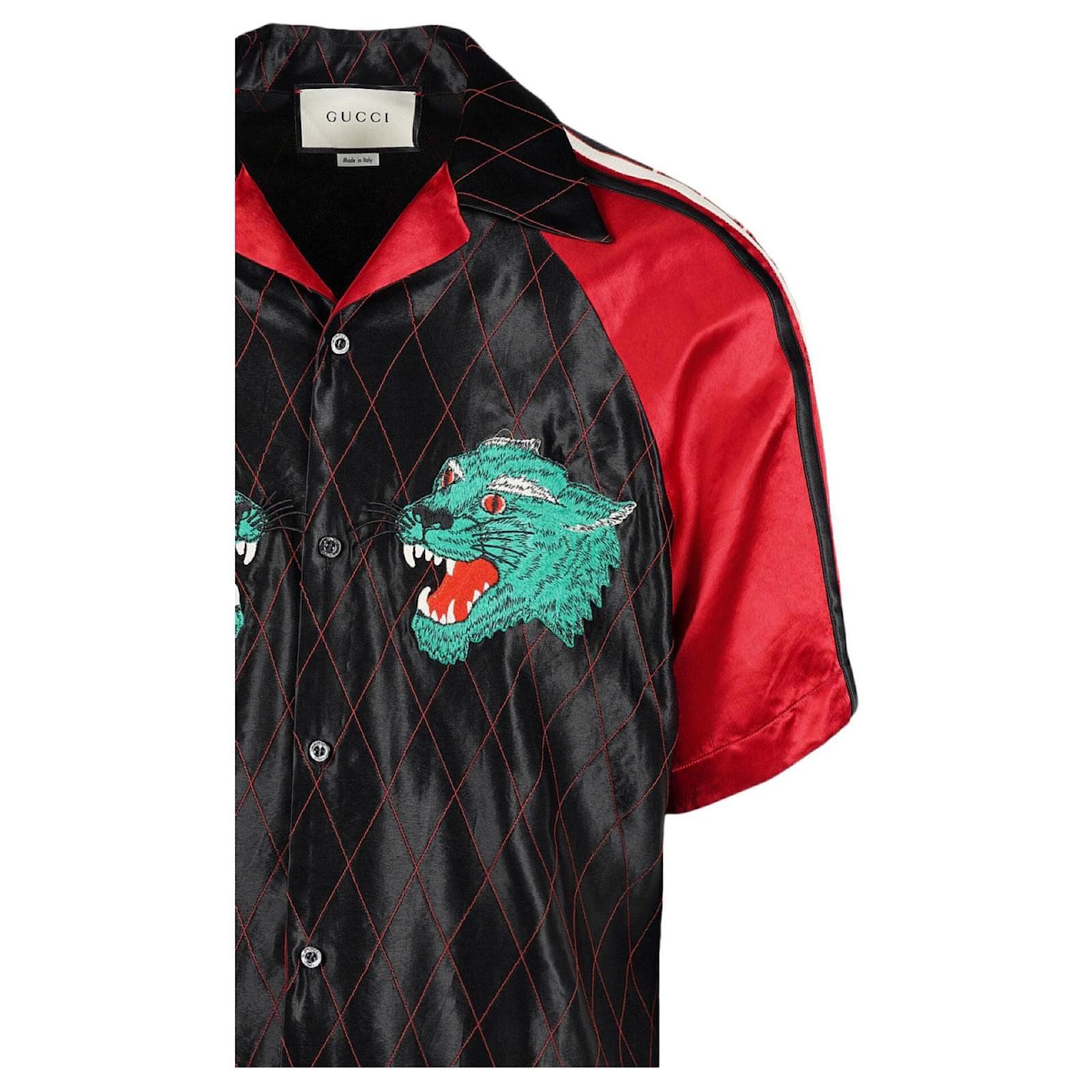 Gucci Panther Bowling Shirt Black ref.555786 - Joli Closet