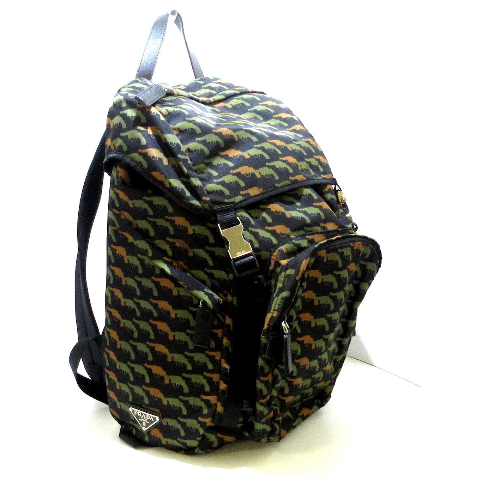 Prada Leopard Back Pack Prada Backpack Black Synthetic Joli Closet