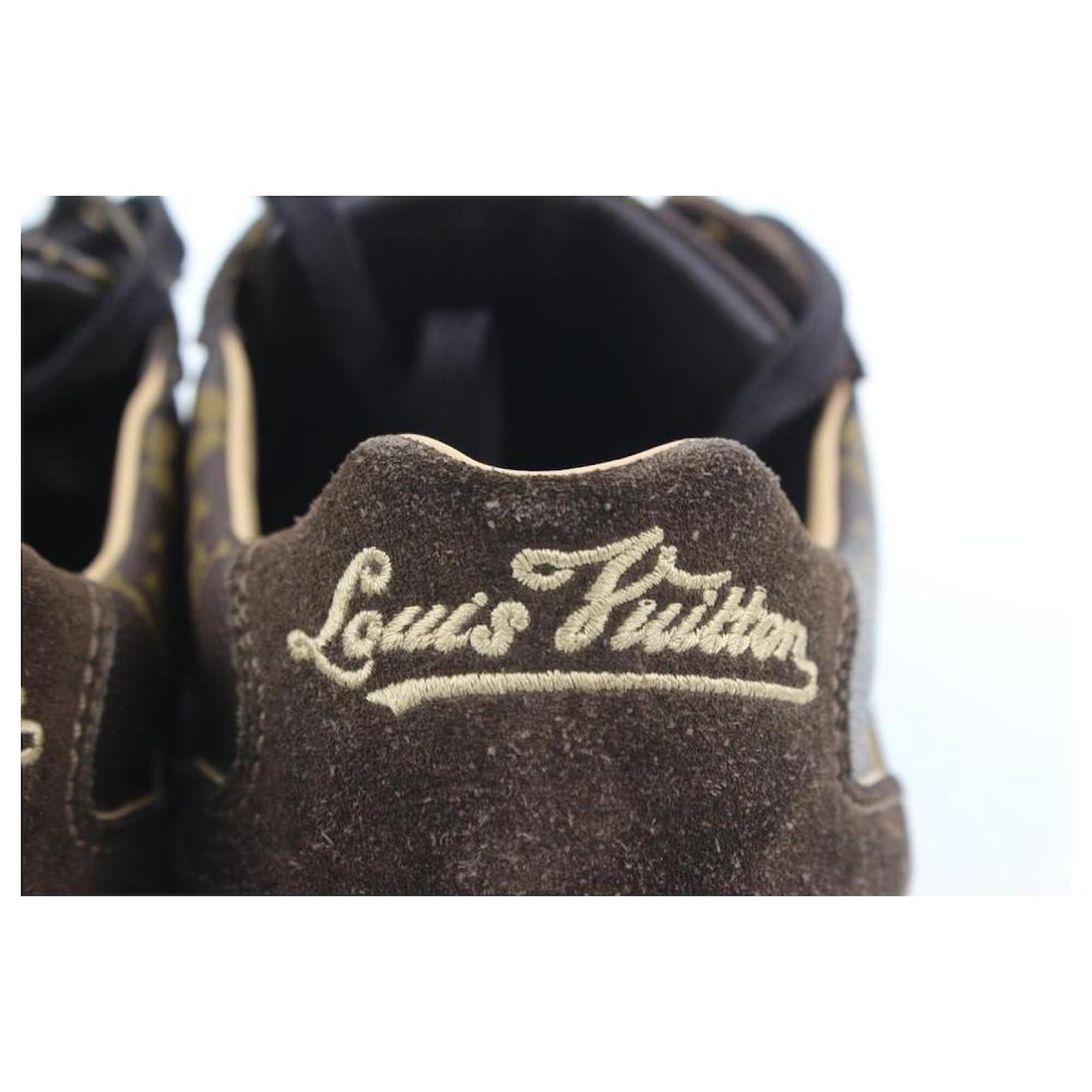 Louis Vuitton Men's 7 US Brown Suede Monogram Energie Sneaker Full