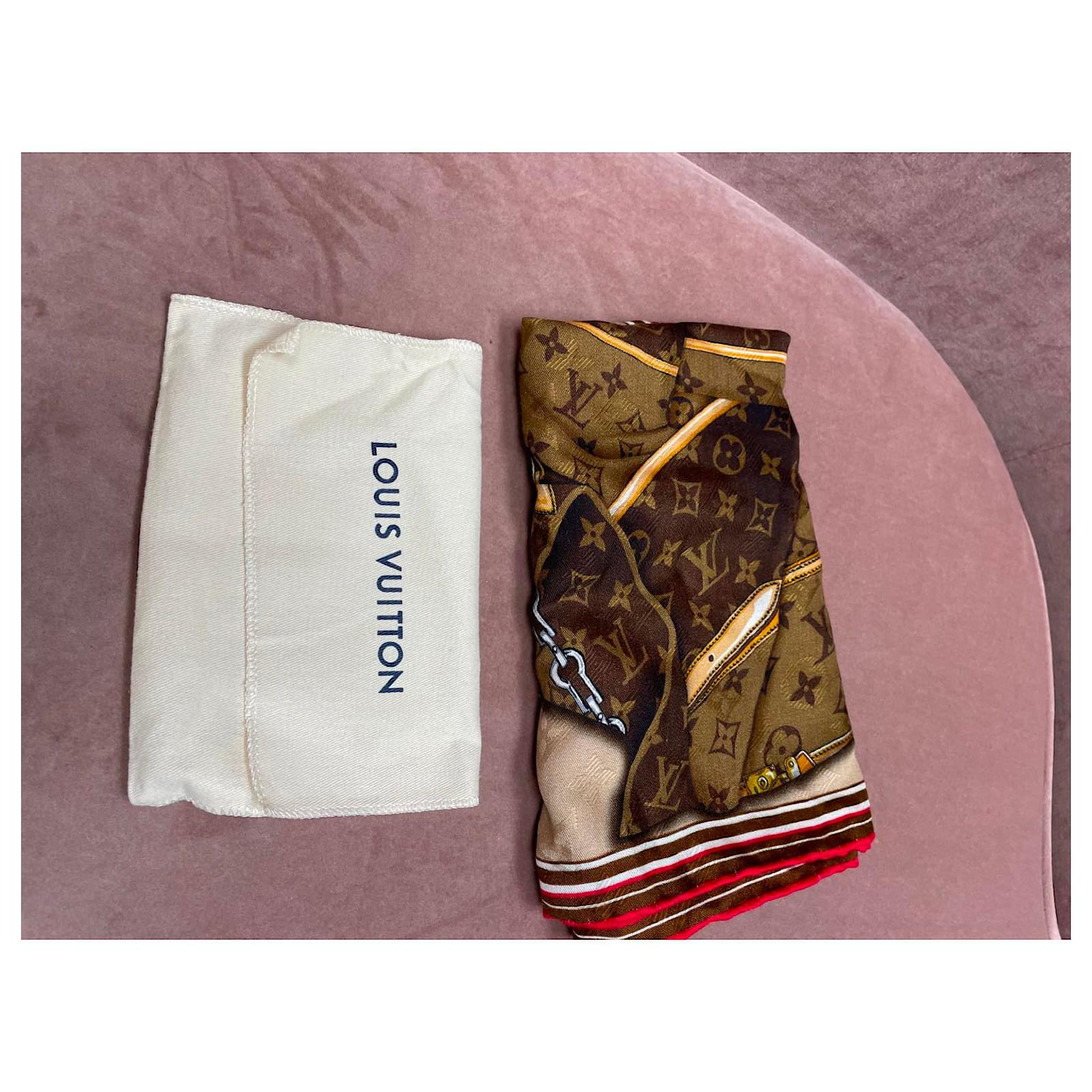 Louis Vuitton-Schal-Monogramm glänzen braun ref.60609 - Joli Closet