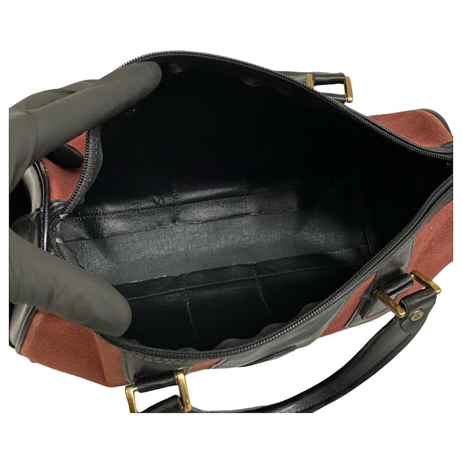 Yves Saint Laurent Ysl Logo Leather Shoulder Bag Pochette Dark Brown Vintage