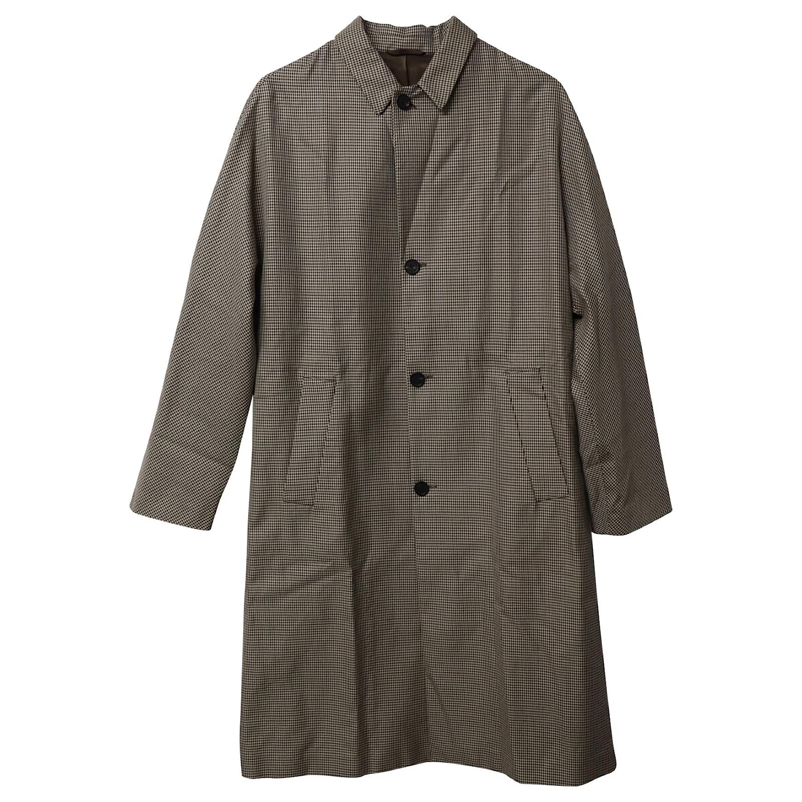 Joseph Oversized Houndstooth Coat in Khaki Cotton Green ref.557583 ...