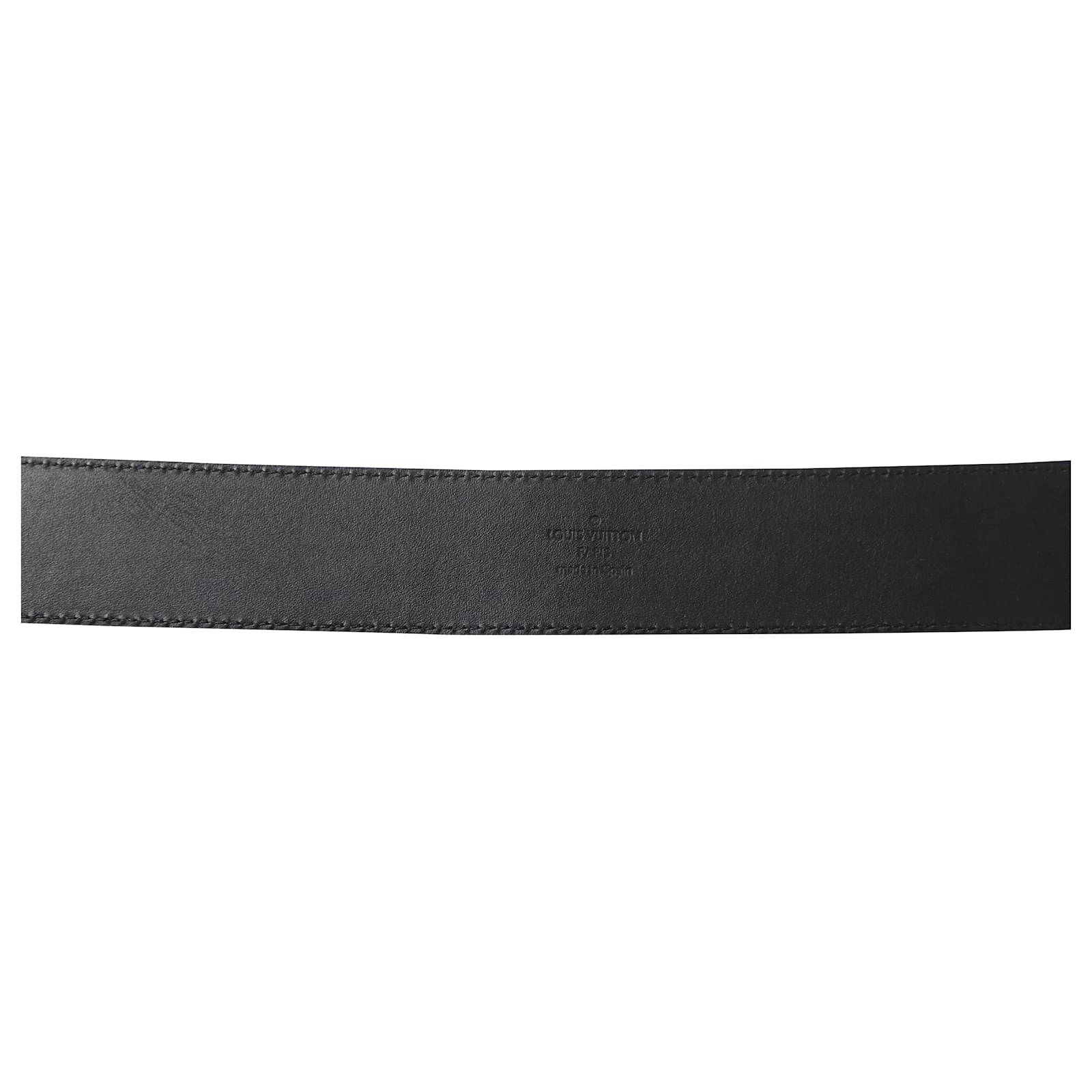 Louis Vuitton Black Initiales Leather Belt Silvery Metal Pony-style  calfskin ref.589116 - Joli Closet