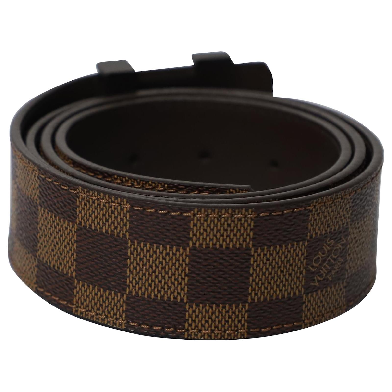 Louis Vuitton Belt Initiales Damier Ebene Canvas/Leather Brown in  Canvas/Leather with Mocha Brown - US