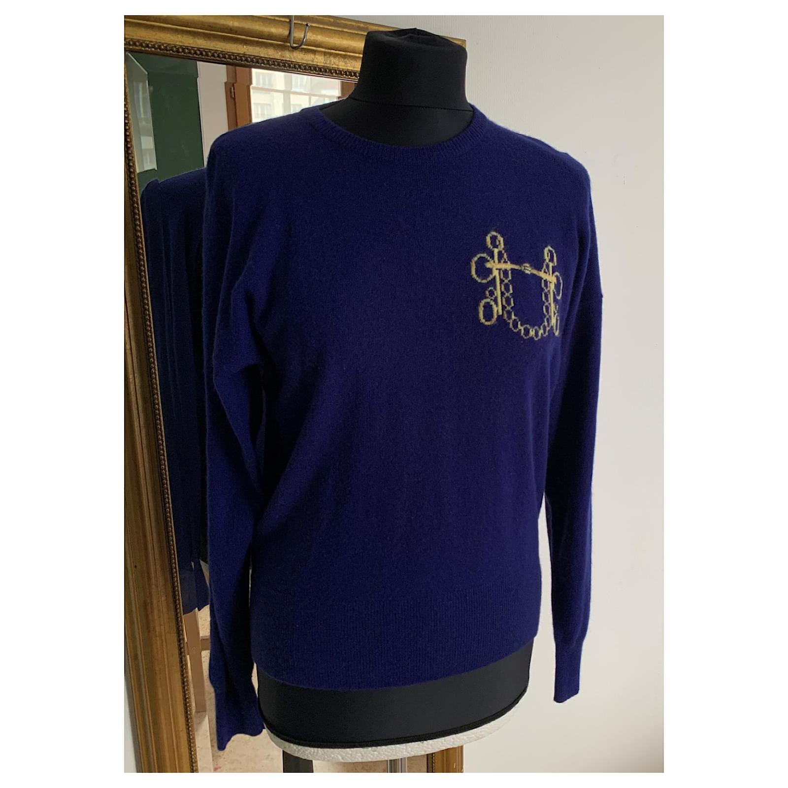 Hermès Sweaters Blue Cashmere ref.558210 Joli Closet