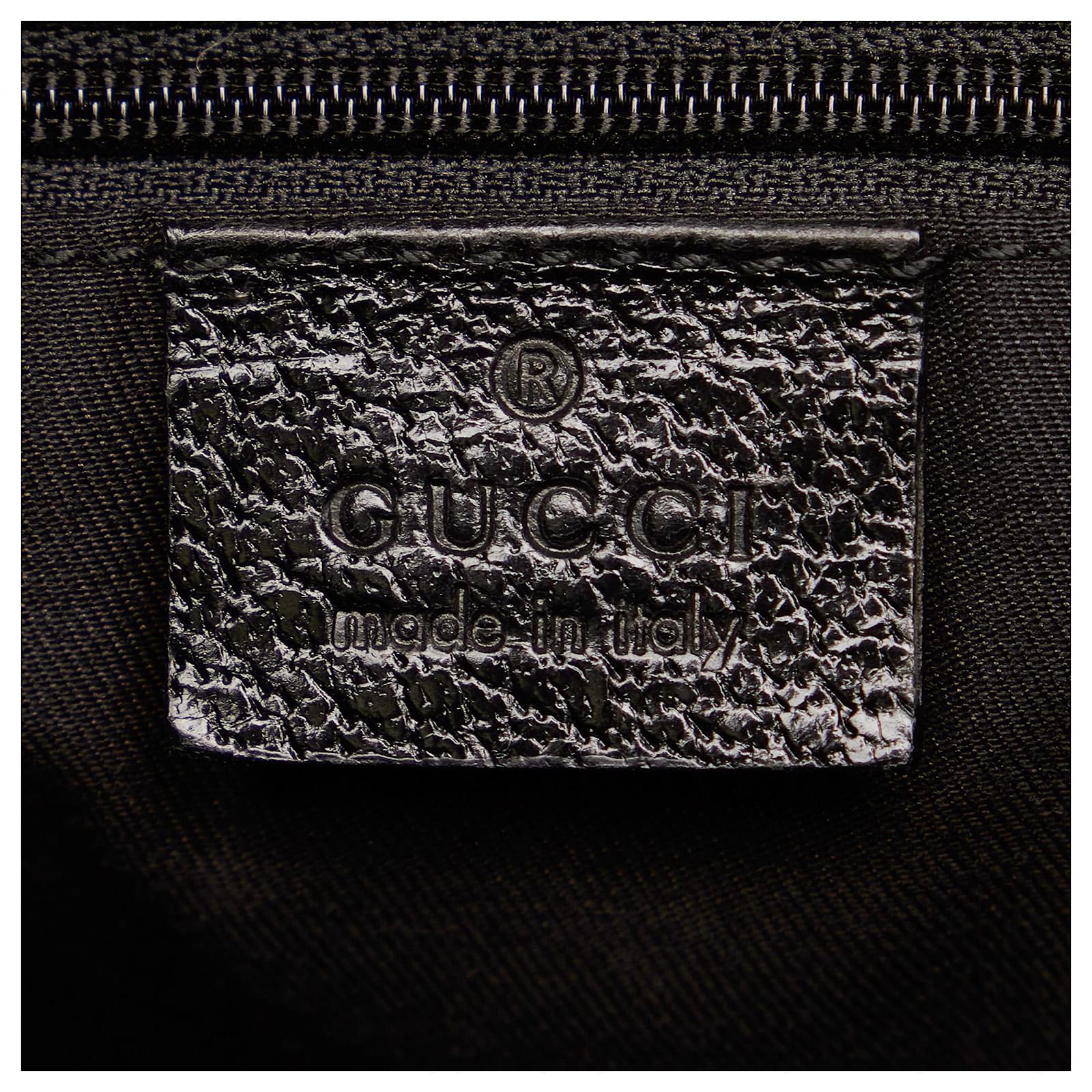 Gucci Black GG Canvas Shoulder Bag Leather Cloth Pony-style calfskin Cloth  ref.336945 - Joli Closet