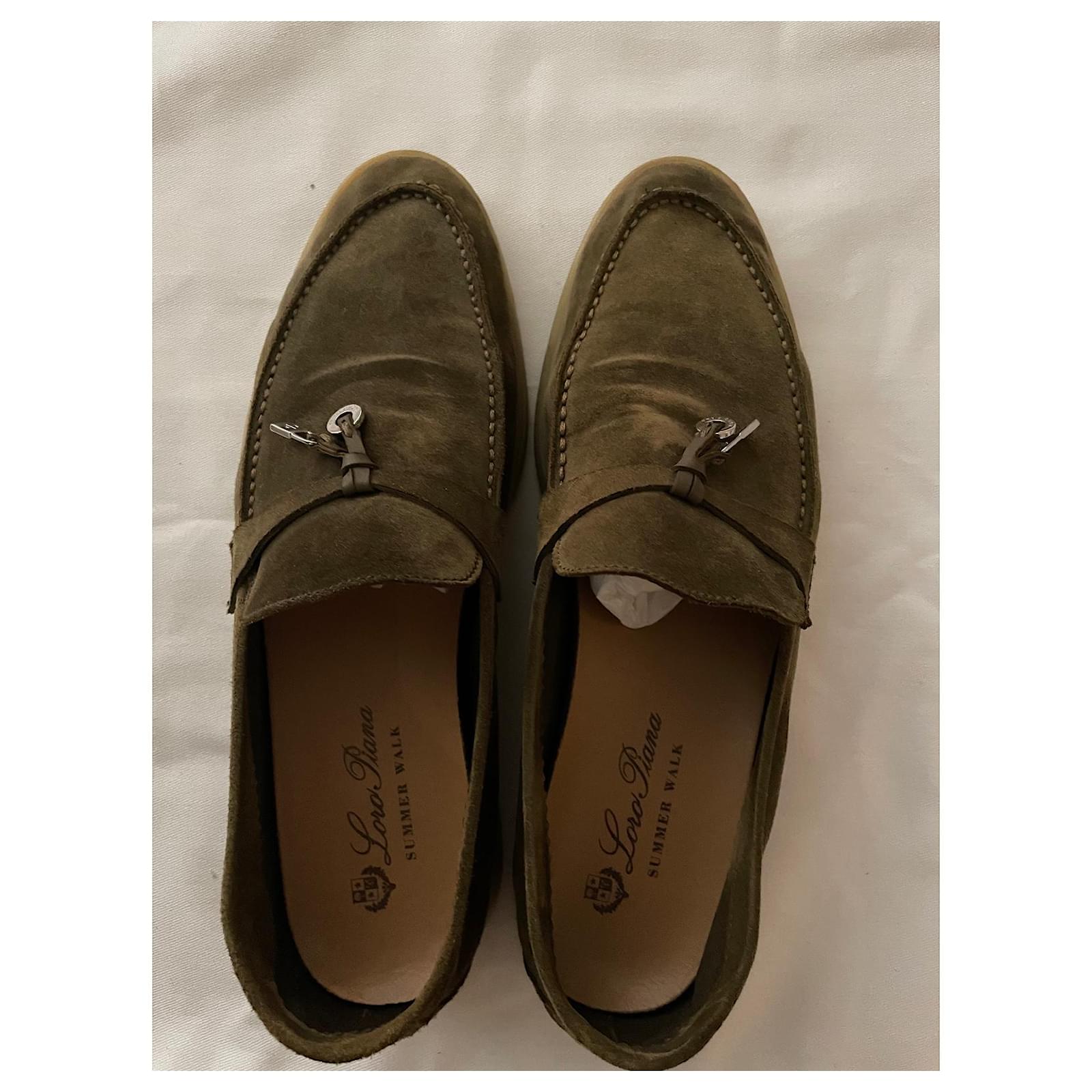 Loro Piana Heels Khaki Deerskin ref.558641 - Joli Closet