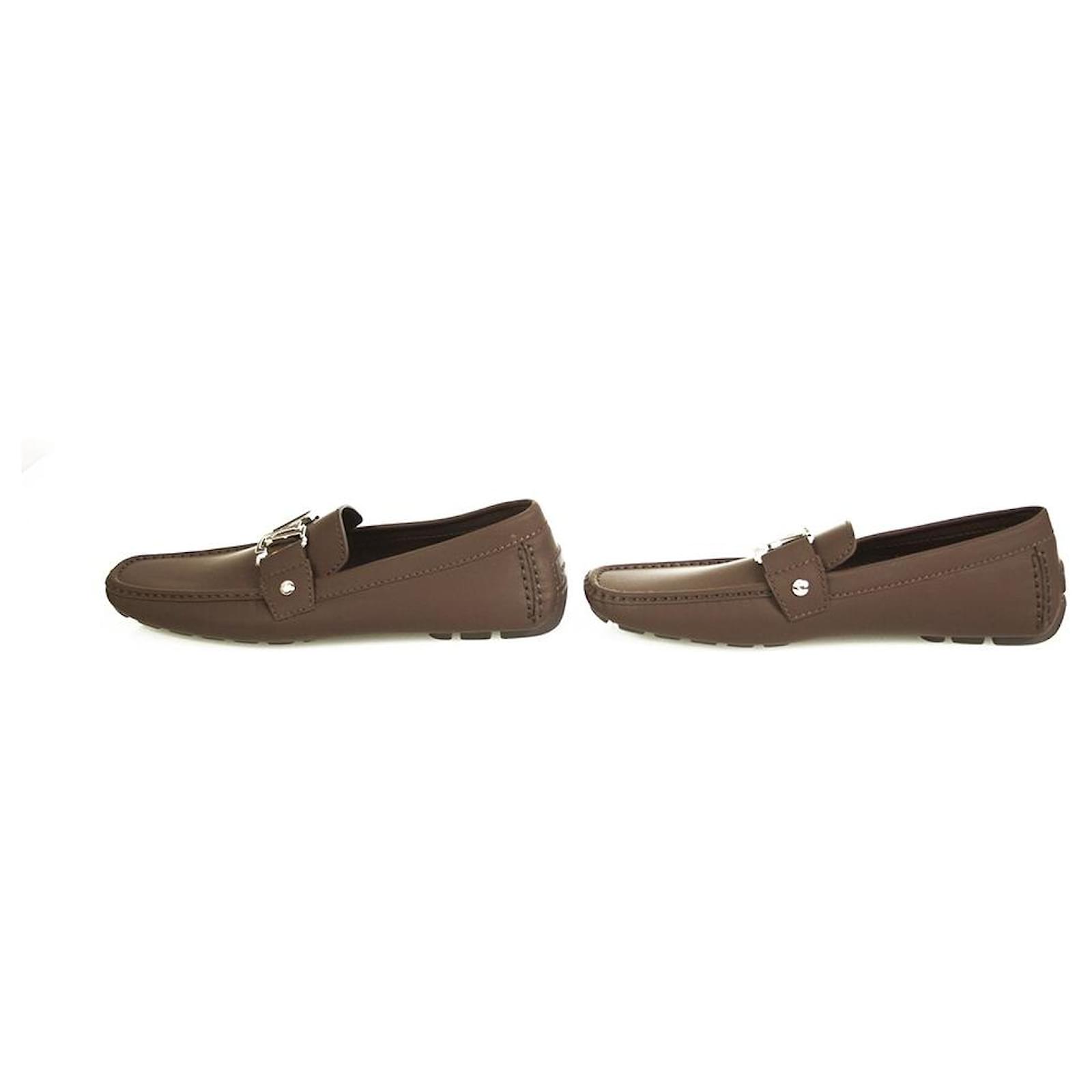 Monte carlo leather flats Louis Vuitton Brown size 7.5 UK in Leather -  27482928
