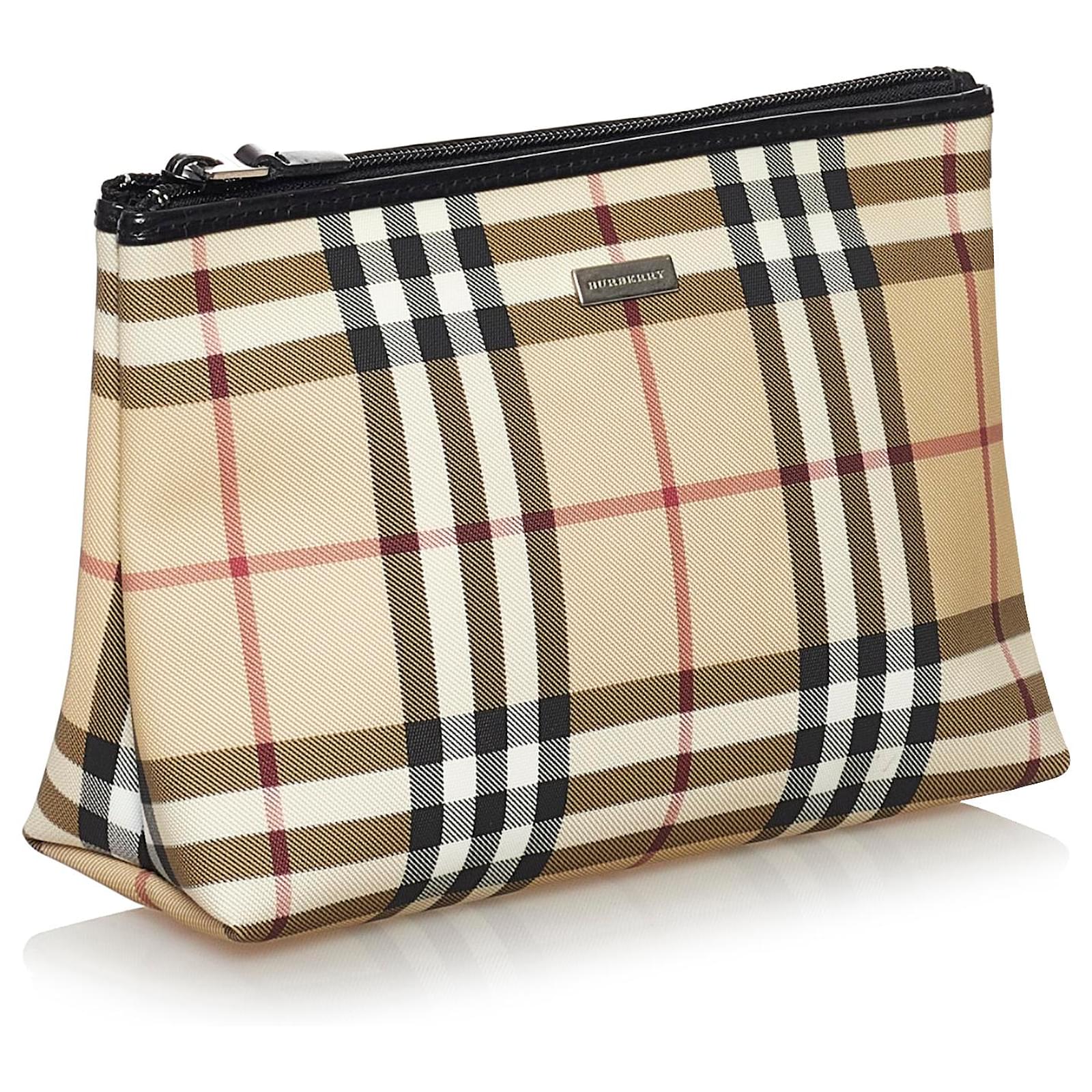 Burberry Brown House Check Canvas Coin Pouch Multiple colors Light brown  Cloth Cloth ref.214378 - Joli Closet