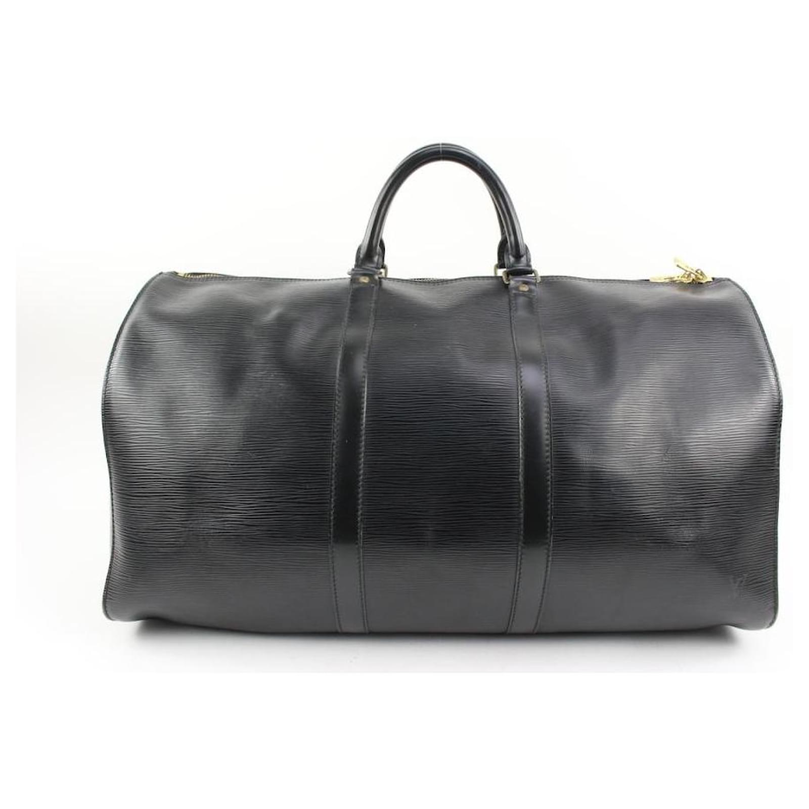 Louis Vuitton Black Epi Leather Noir Keepall 60 Duffle Bag 855474