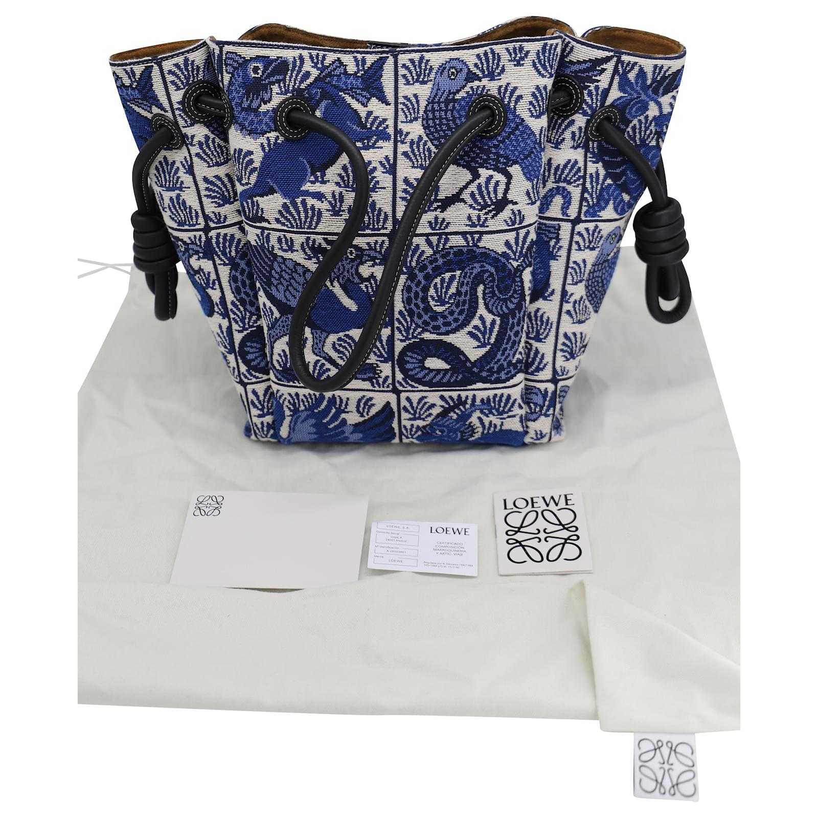 Buckle tote cloth tote Loewe Blue in Cloth - 22321900