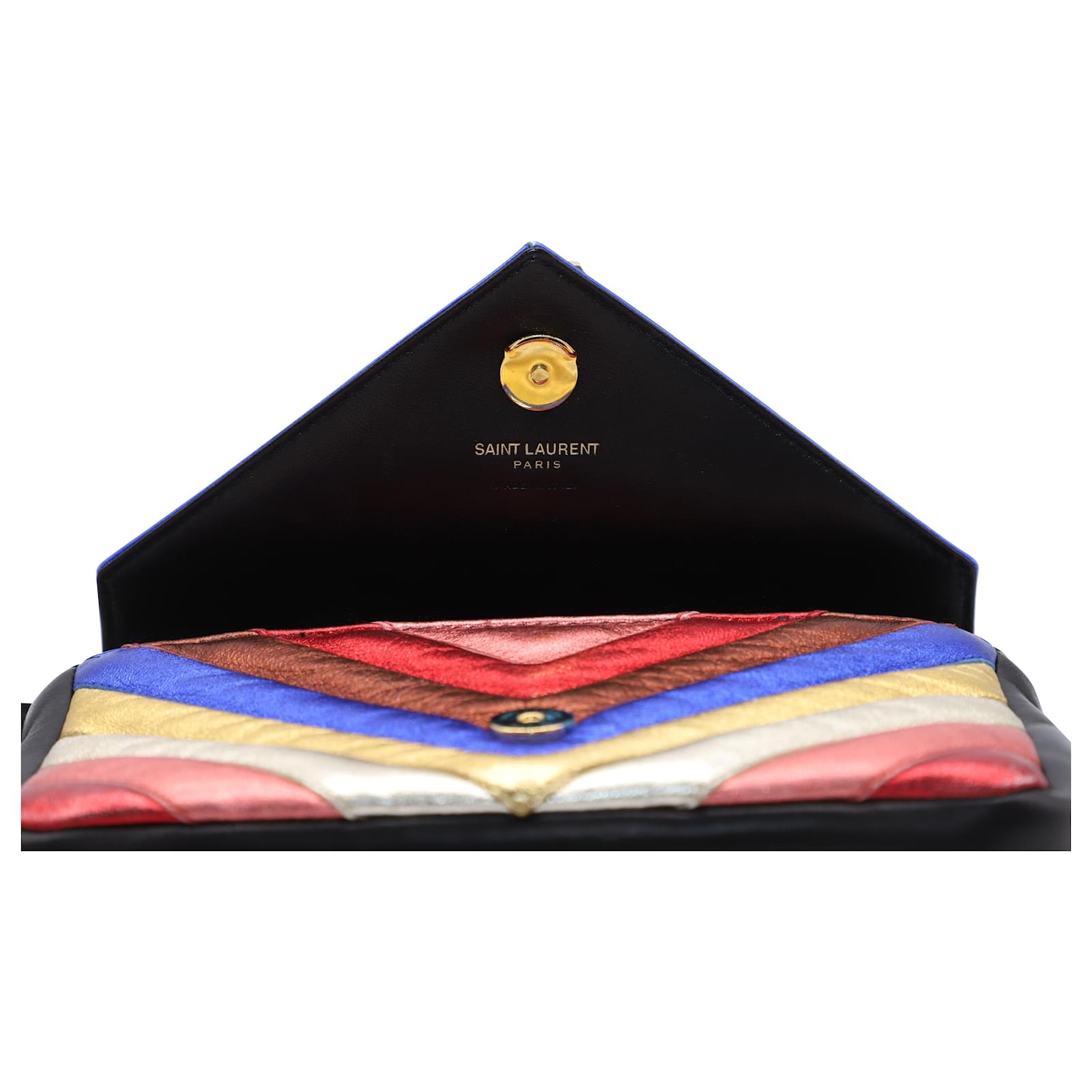 サンローラン レインボー ケース マルチカラー キャンバス Saint Laurent Monogram Rainbow Chain Shoulder Bag in