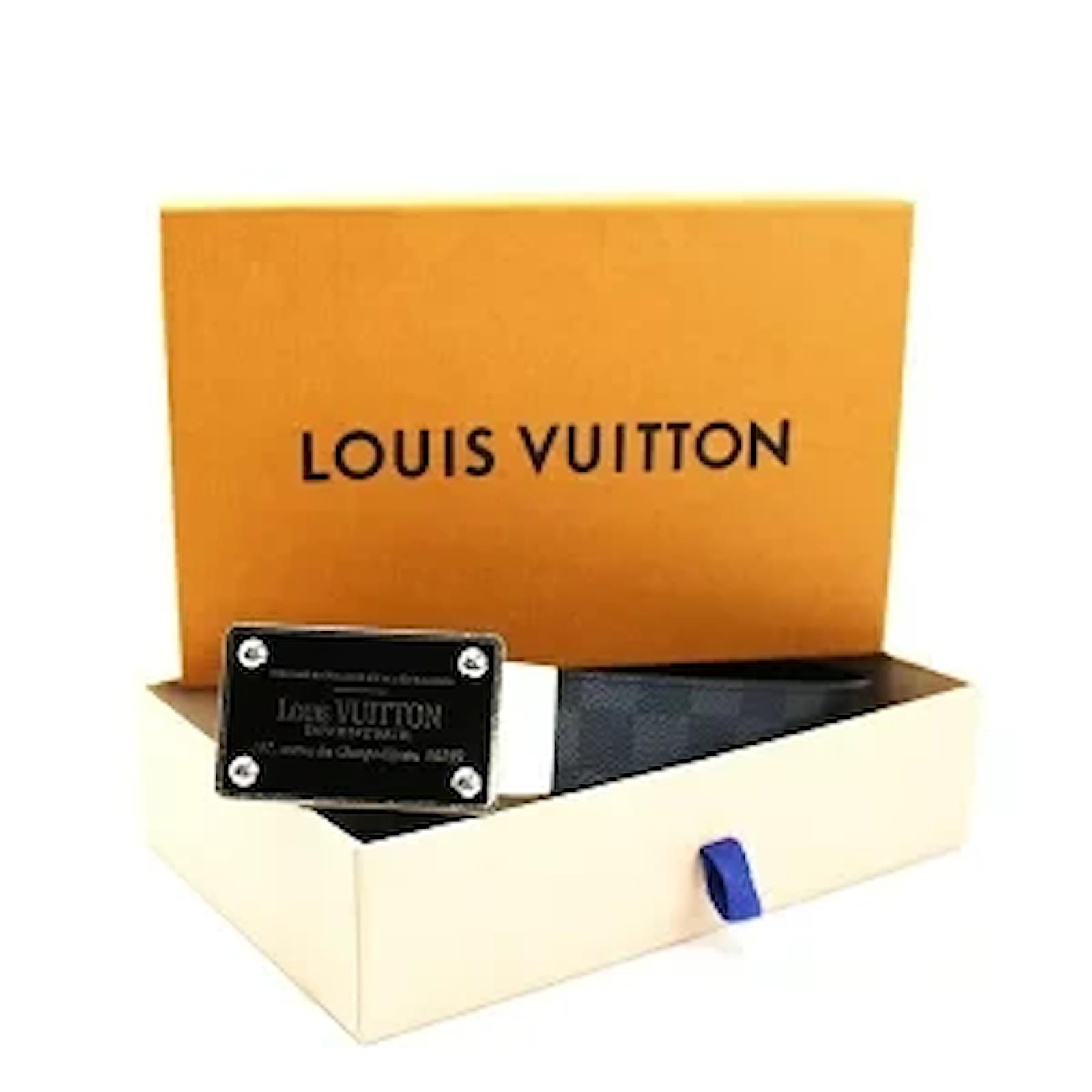 Louis Vuitton Damier belt Black Leather ref.38347 - Joli Closet